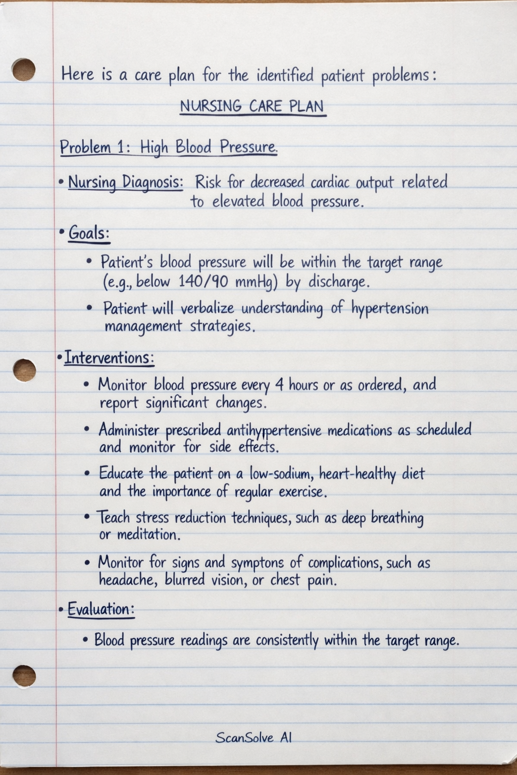 Handwritten step-by-step solution