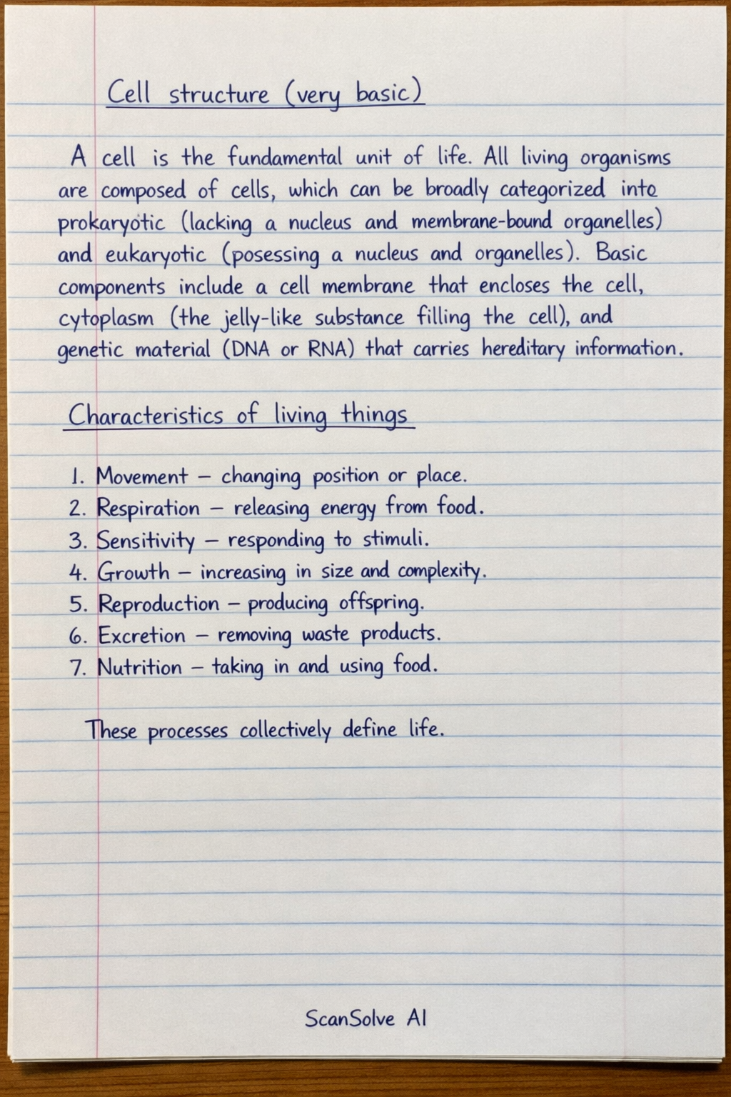 Handwritten step-by-step solution