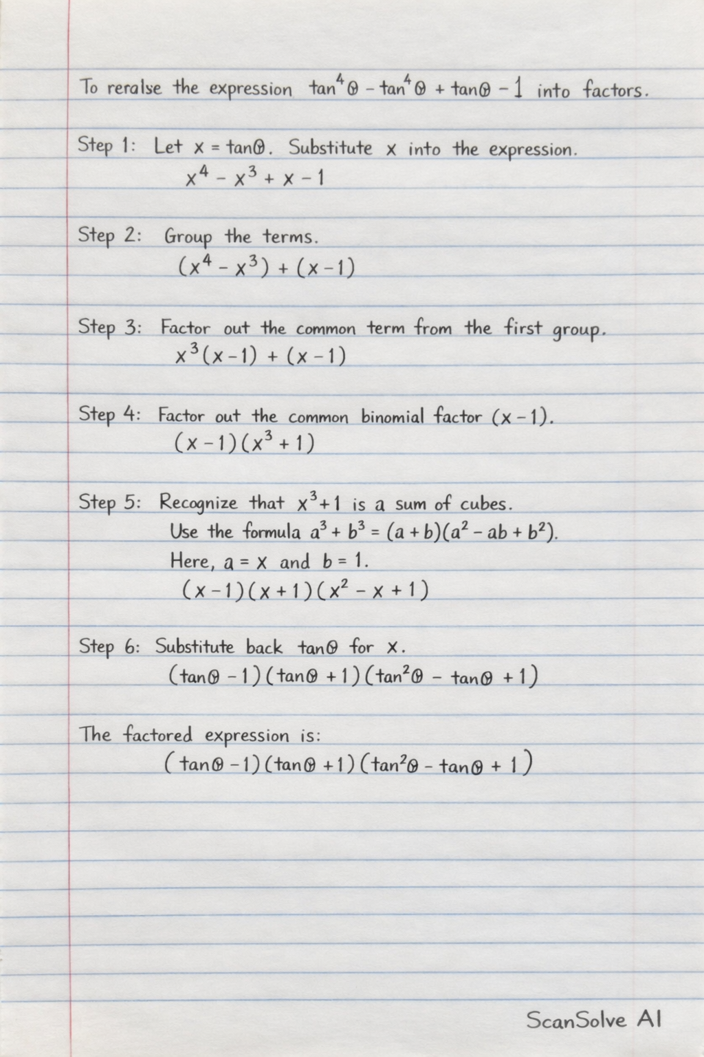 Handwritten step-by-step solution preview