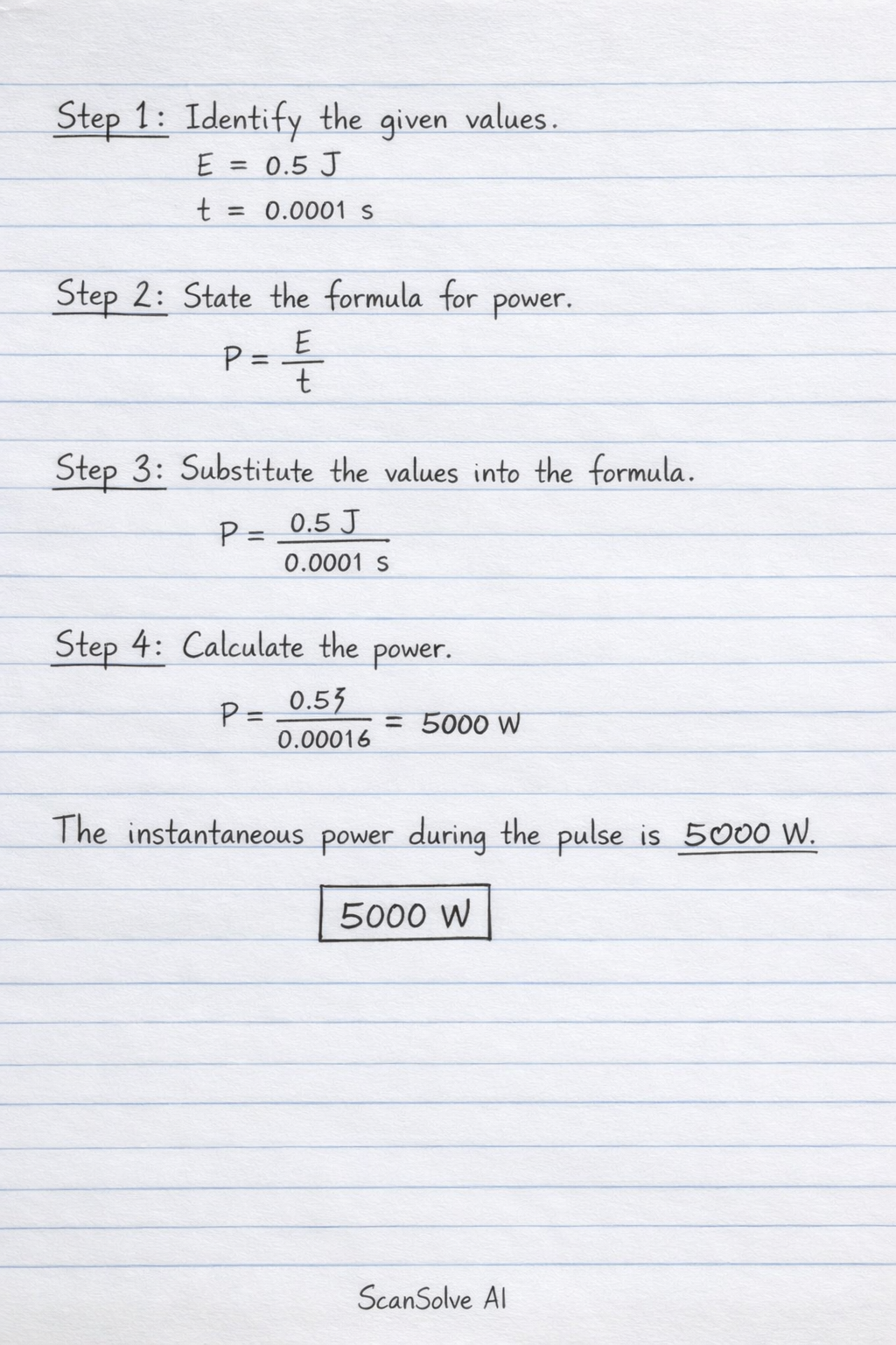 Handwritten step-by-step solution preview