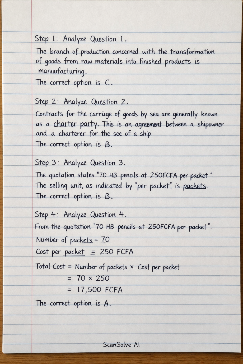 Handwritten step-by-step solution preview