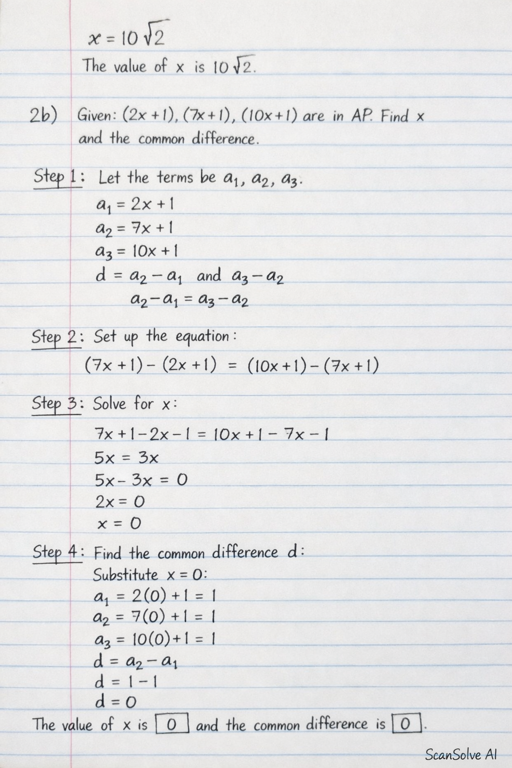 Handwritten step-by-step solution preview