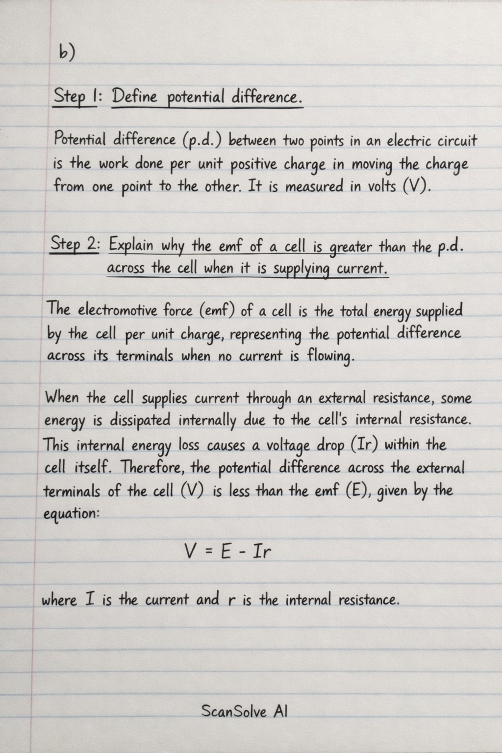 Handwritten step-by-step solution preview