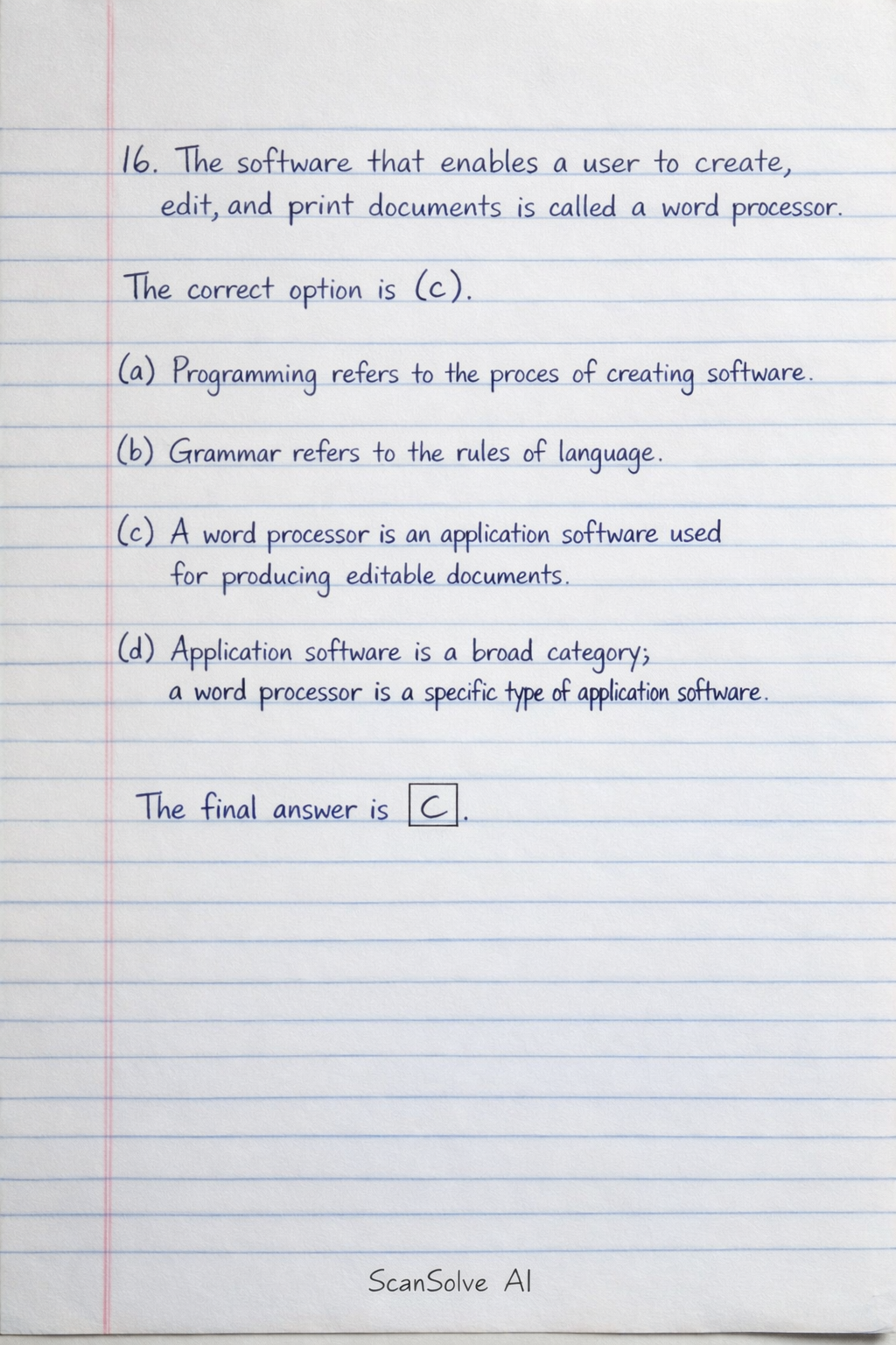 Handwritten step-by-step solution
