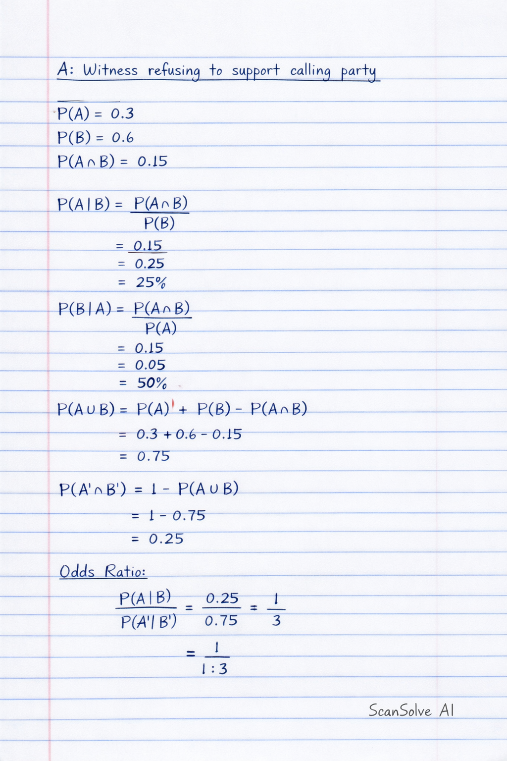 Handwritten step-by-step solution preview