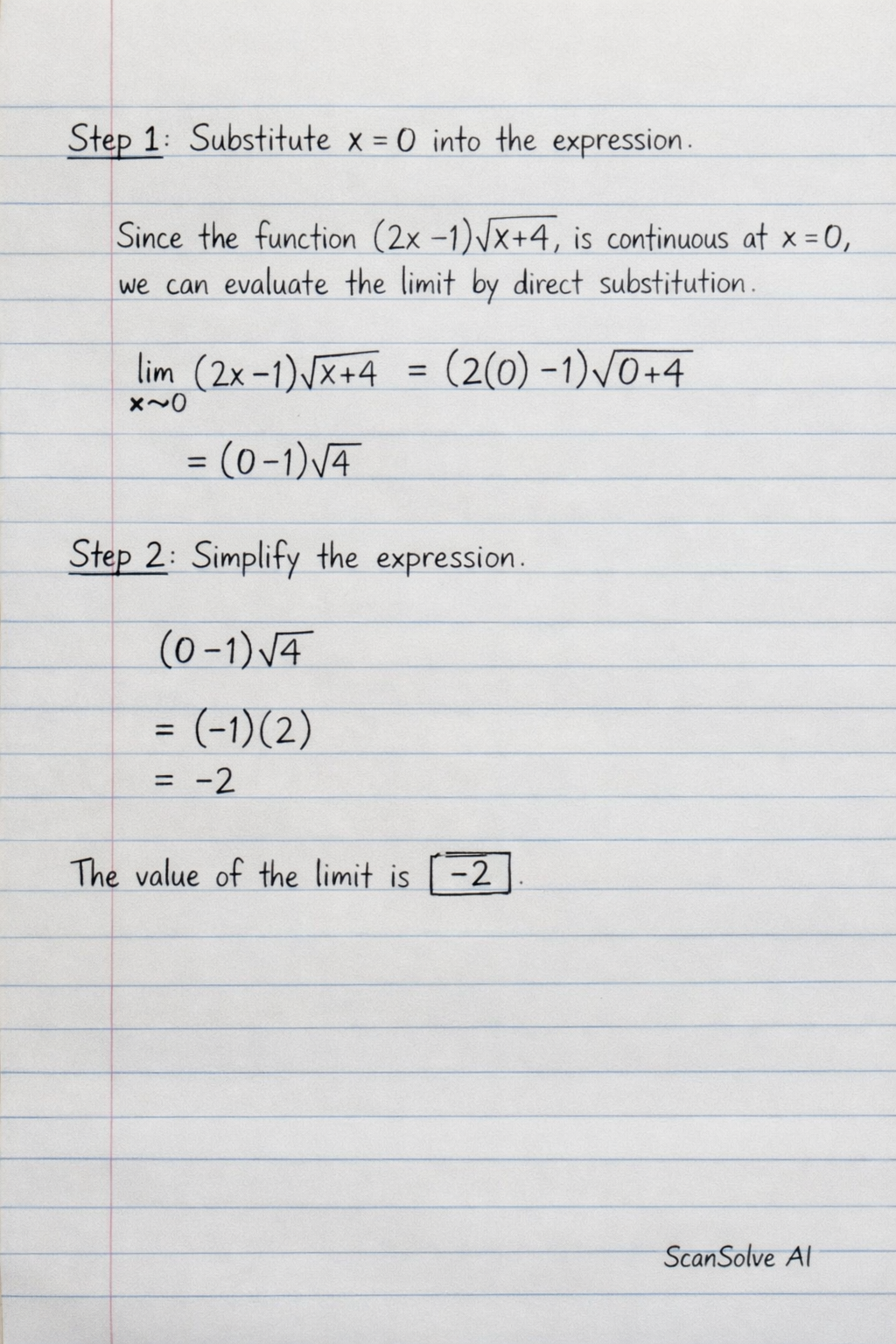 Handwritten step-by-step solution preview