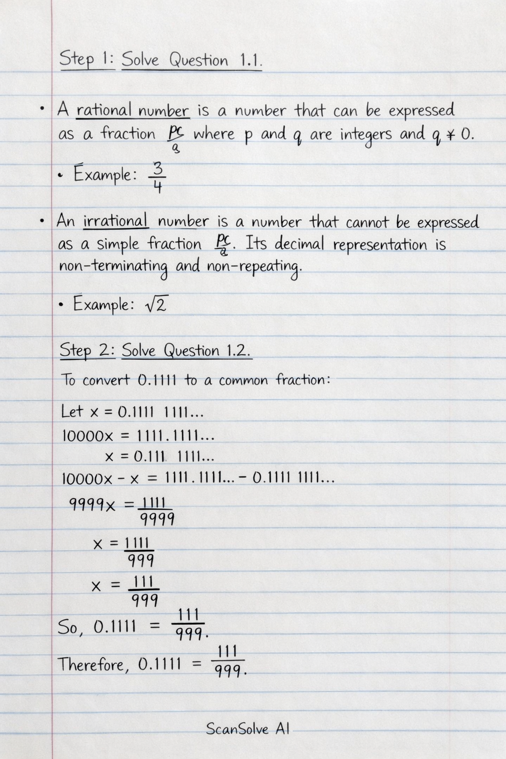Handwritten step-by-step solution preview