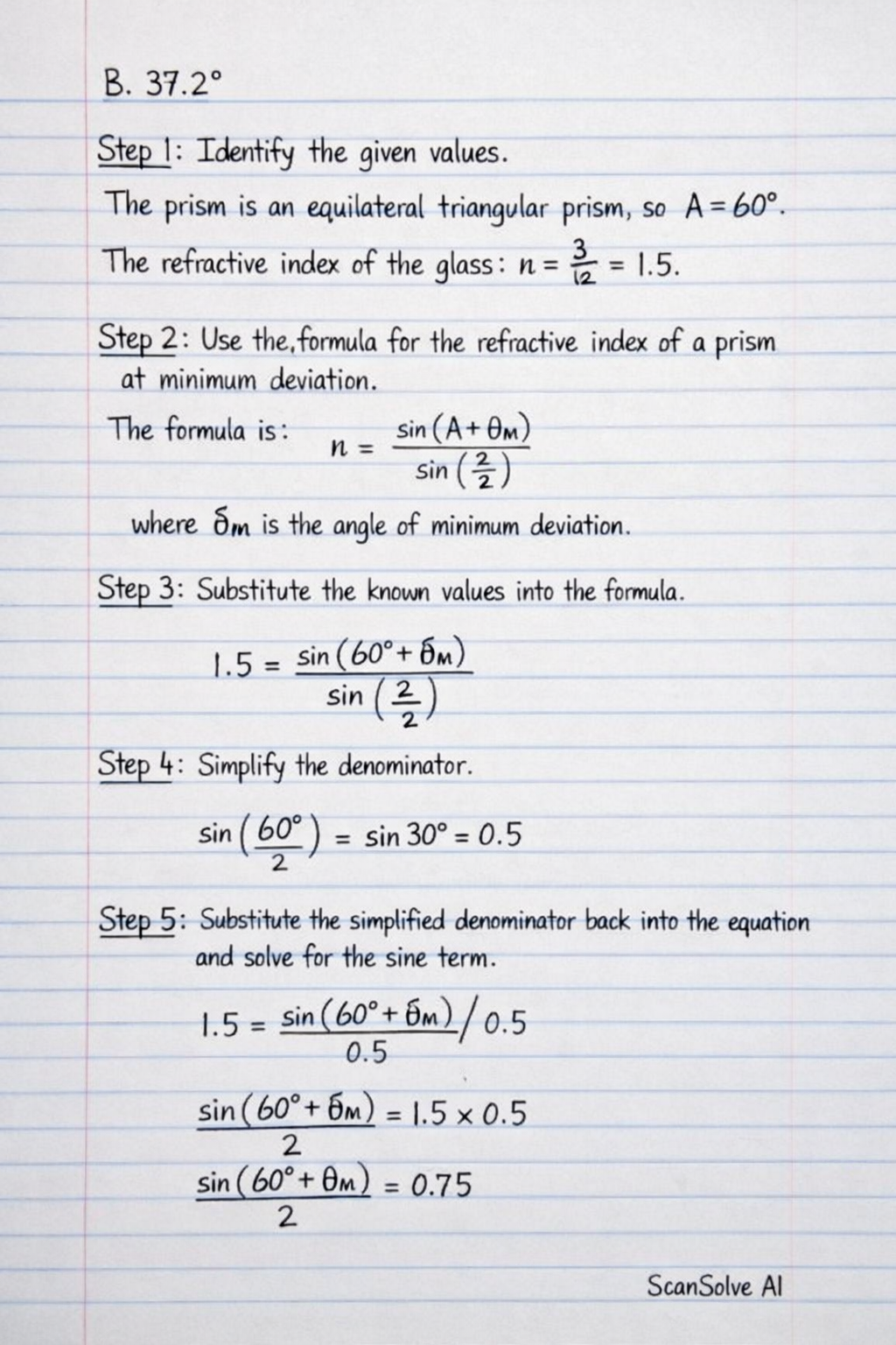 Handwritten step-by-step solution preview