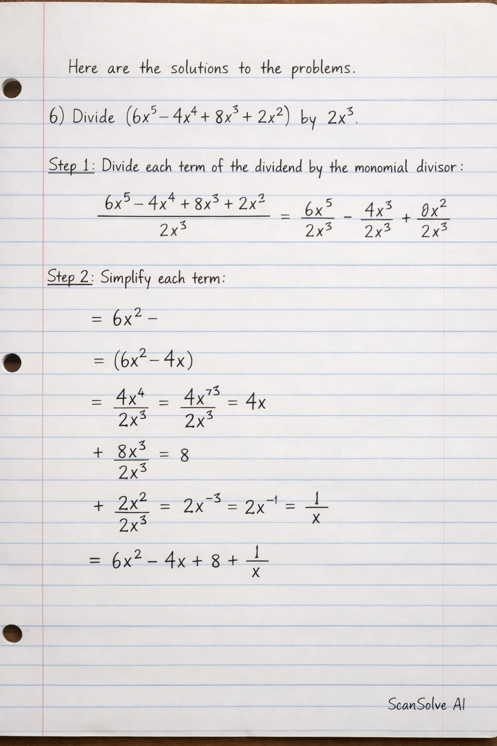 Handwritten step-by-step solution preview