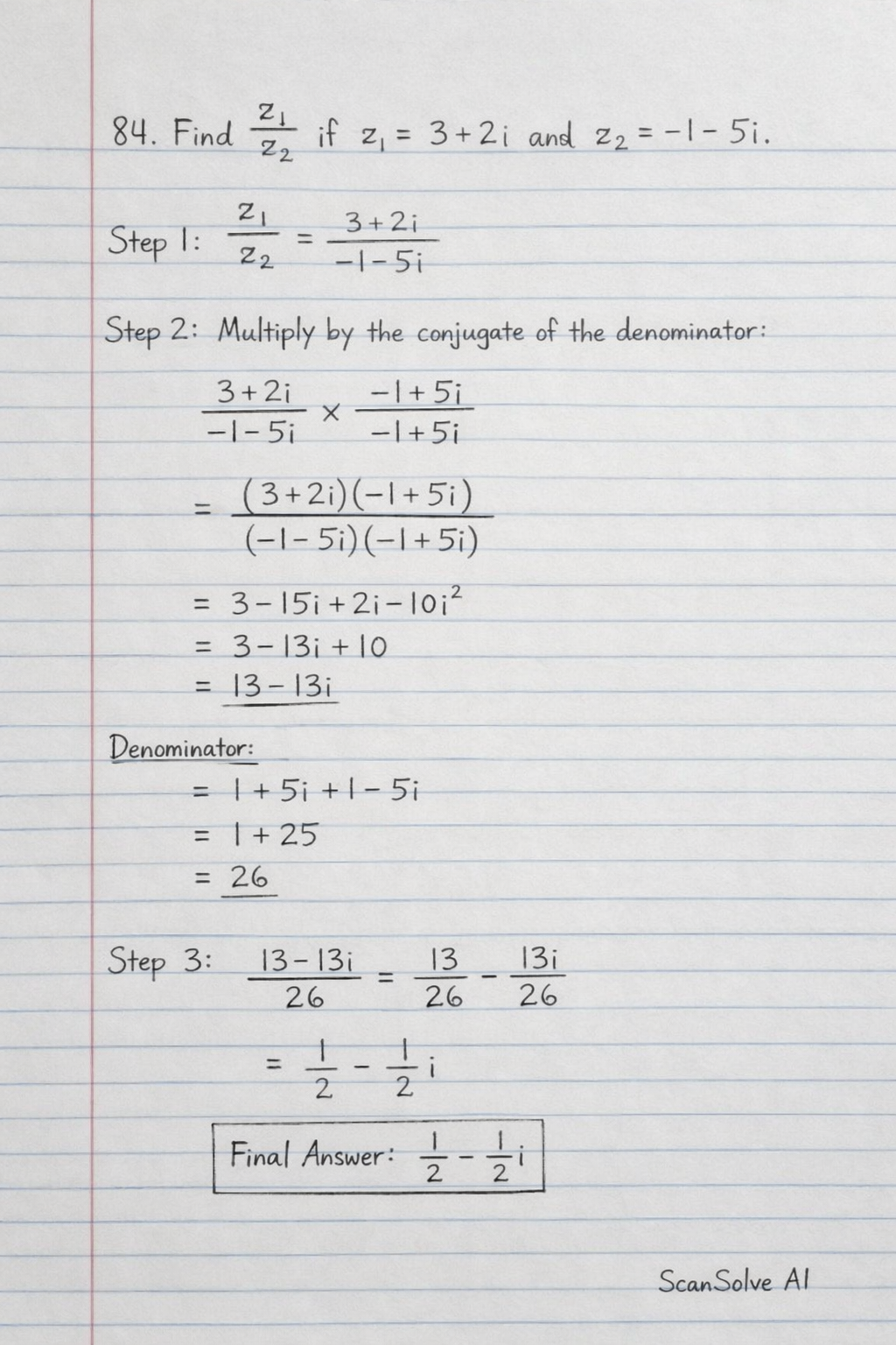 Handwritten step-by-step solution preview