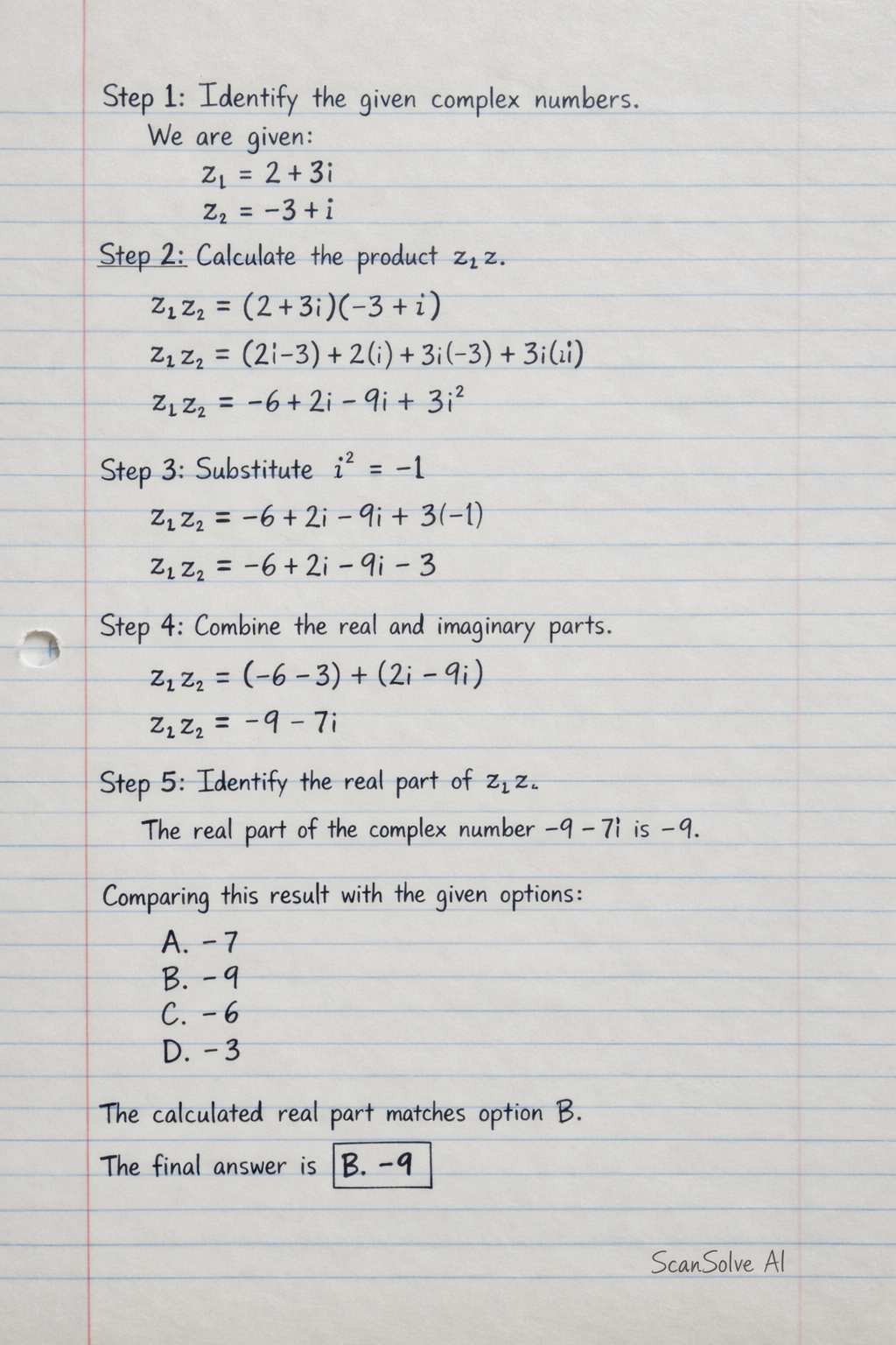 Handwritten step-by-step solution preview