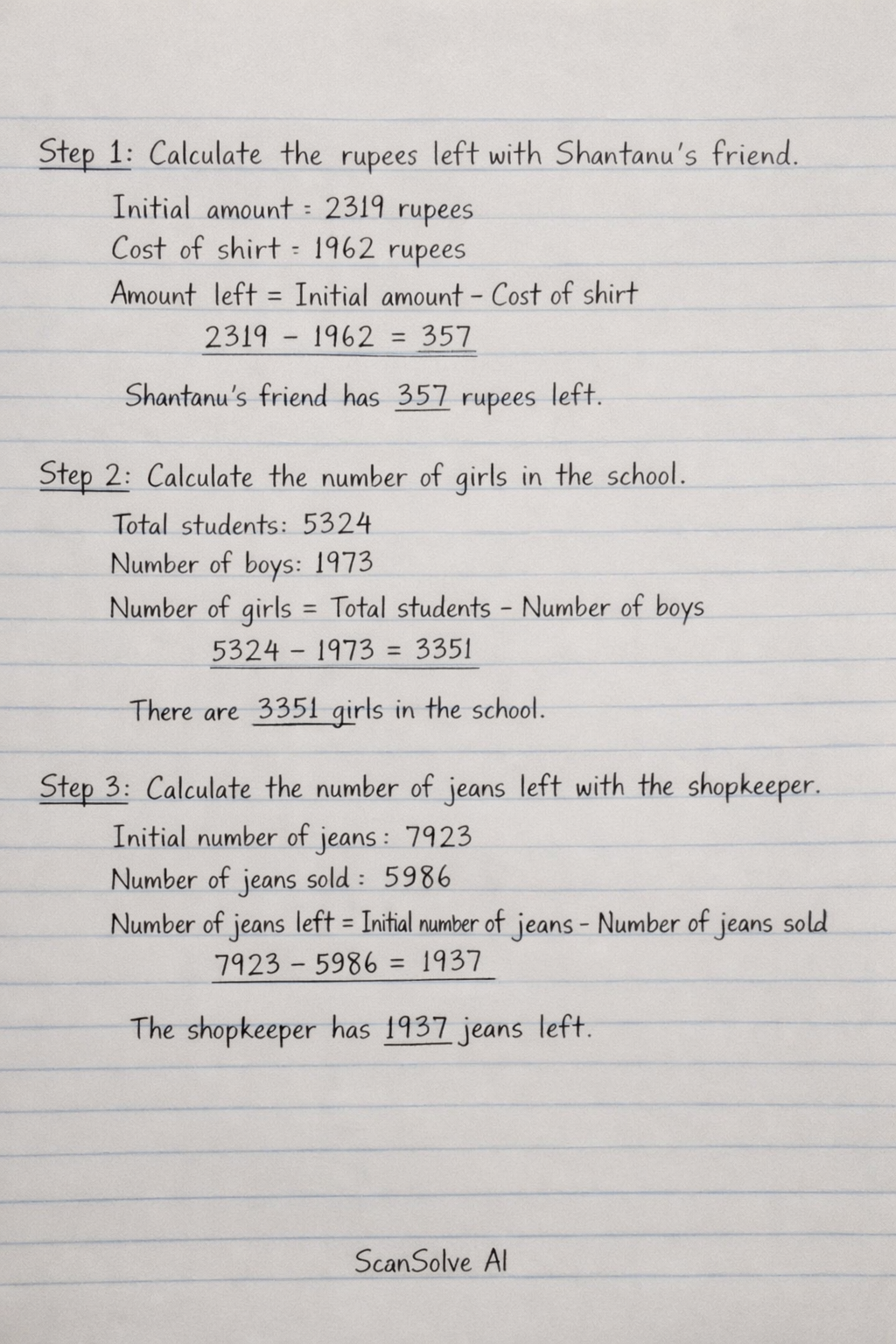 Handwritten step-by-step solution preview