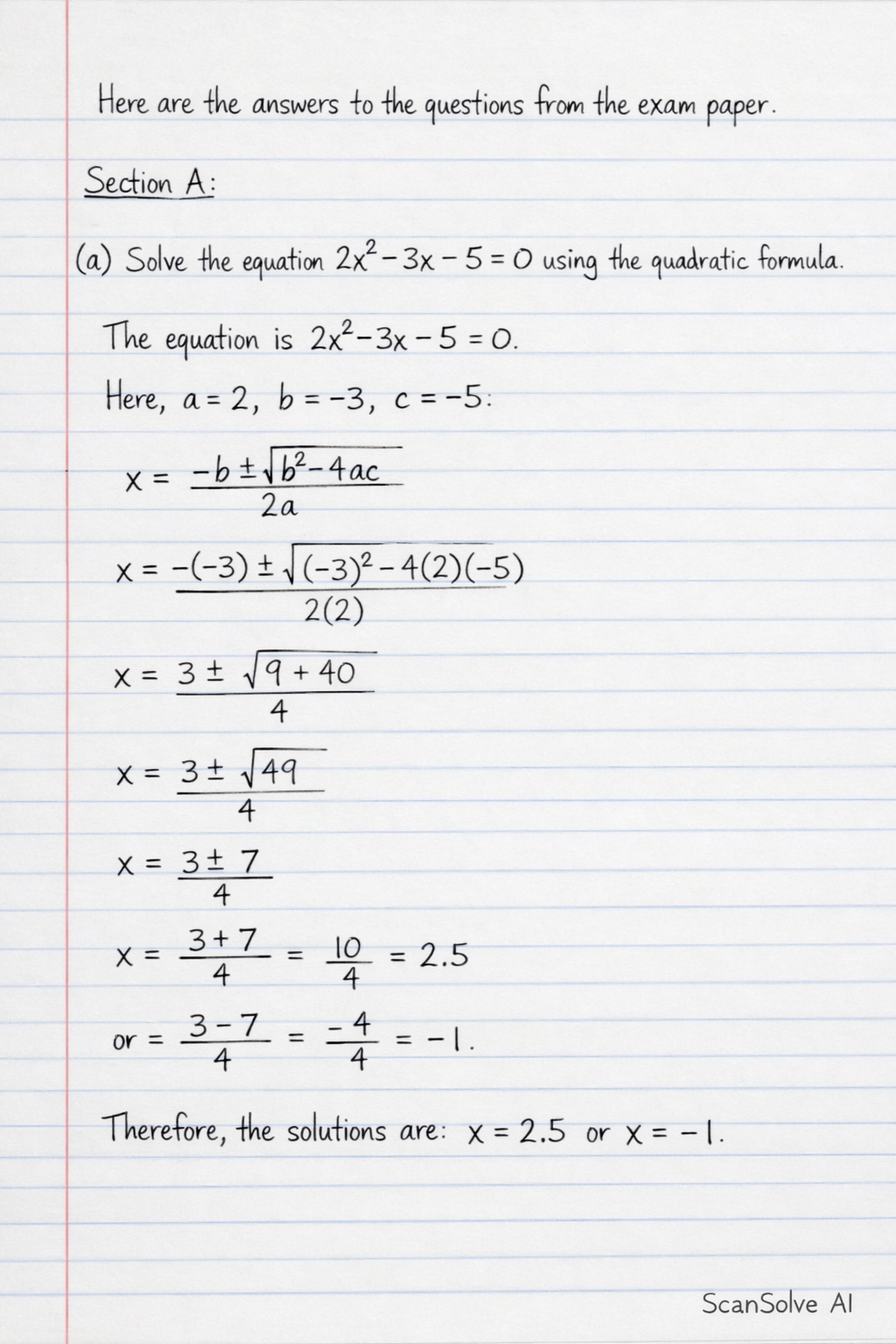 Handwritten step-by-step solution preview