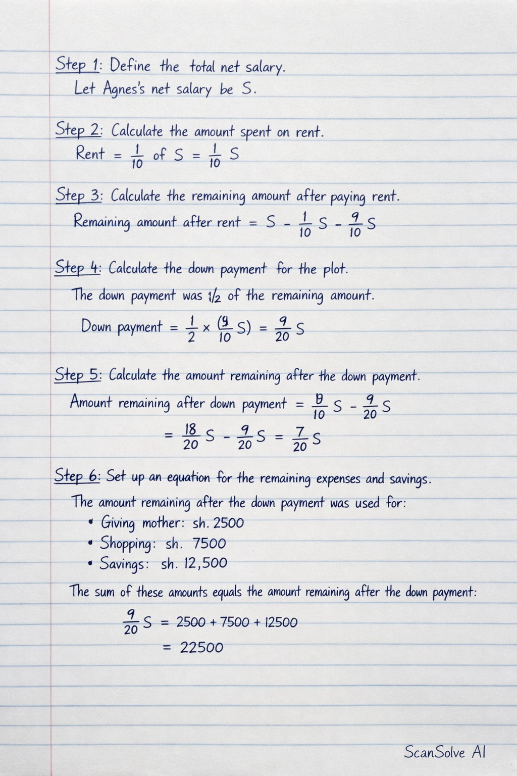 Handwritten step-by-step solution preview