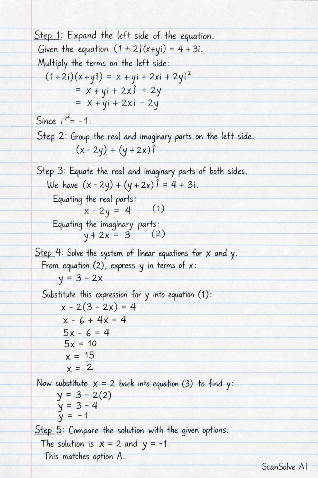 Handwritten step-by-step solution preview