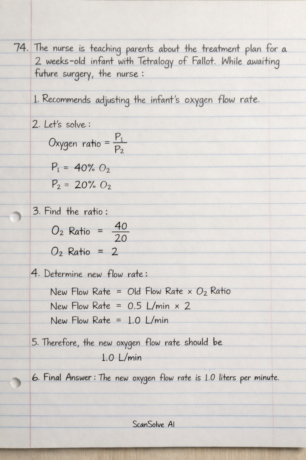 Handwritten step-by-step solution
