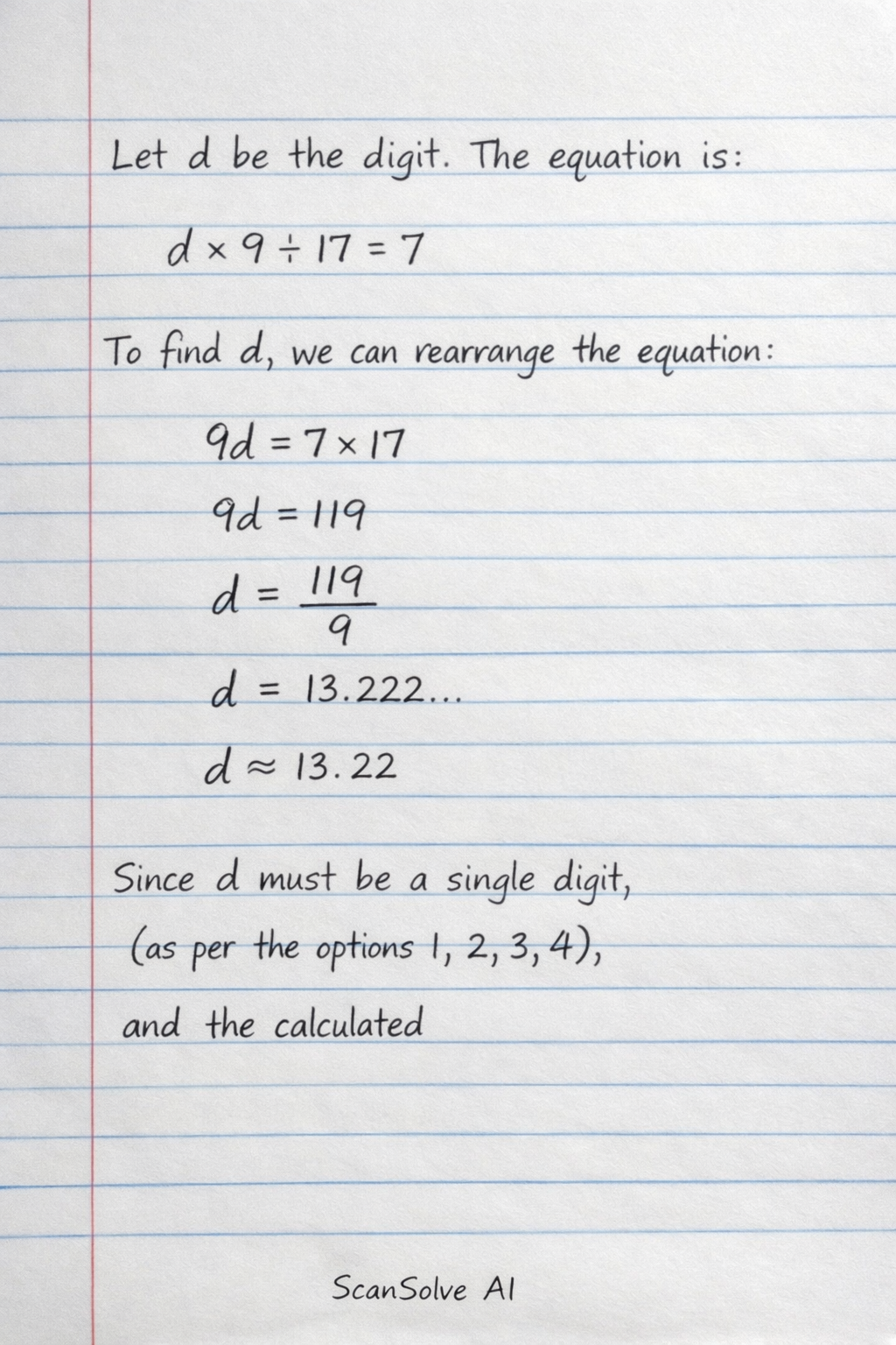 Handwritten step-by-step solution preview