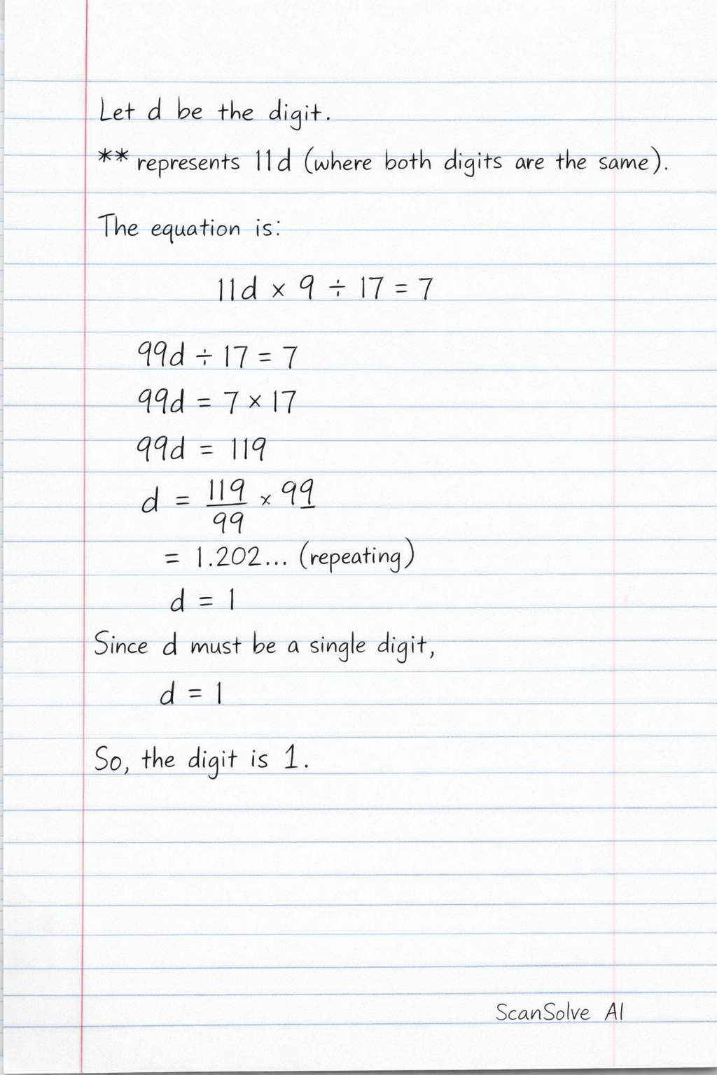 Handwritten step-by-step solution preview