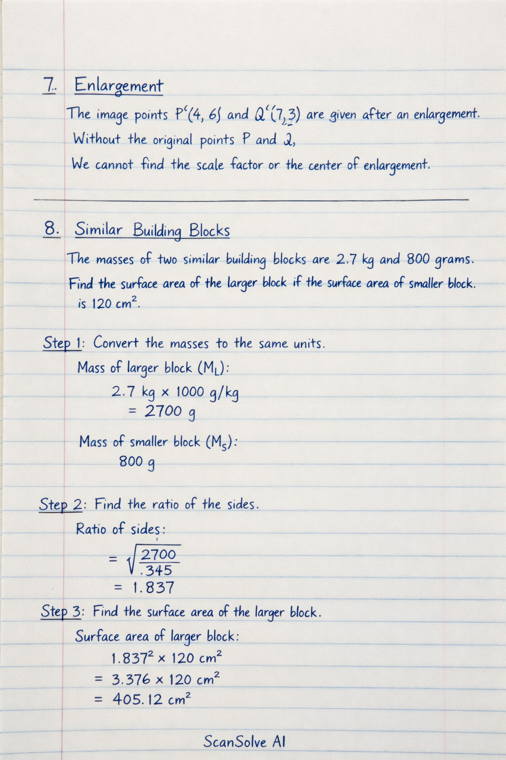Handwritten step-by-step solution preview