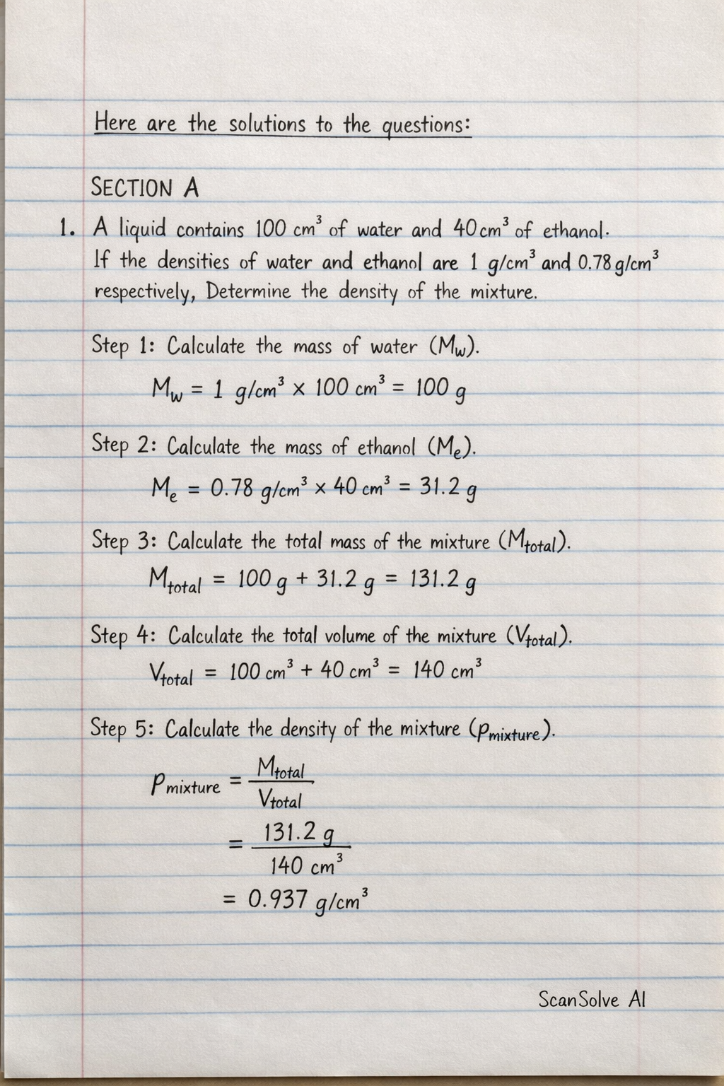 Handwritten step-by-step solution preview
