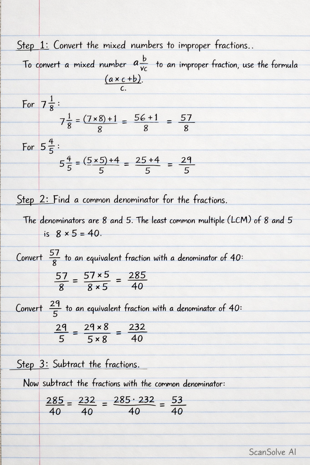Handwritten step-by-step solution preview