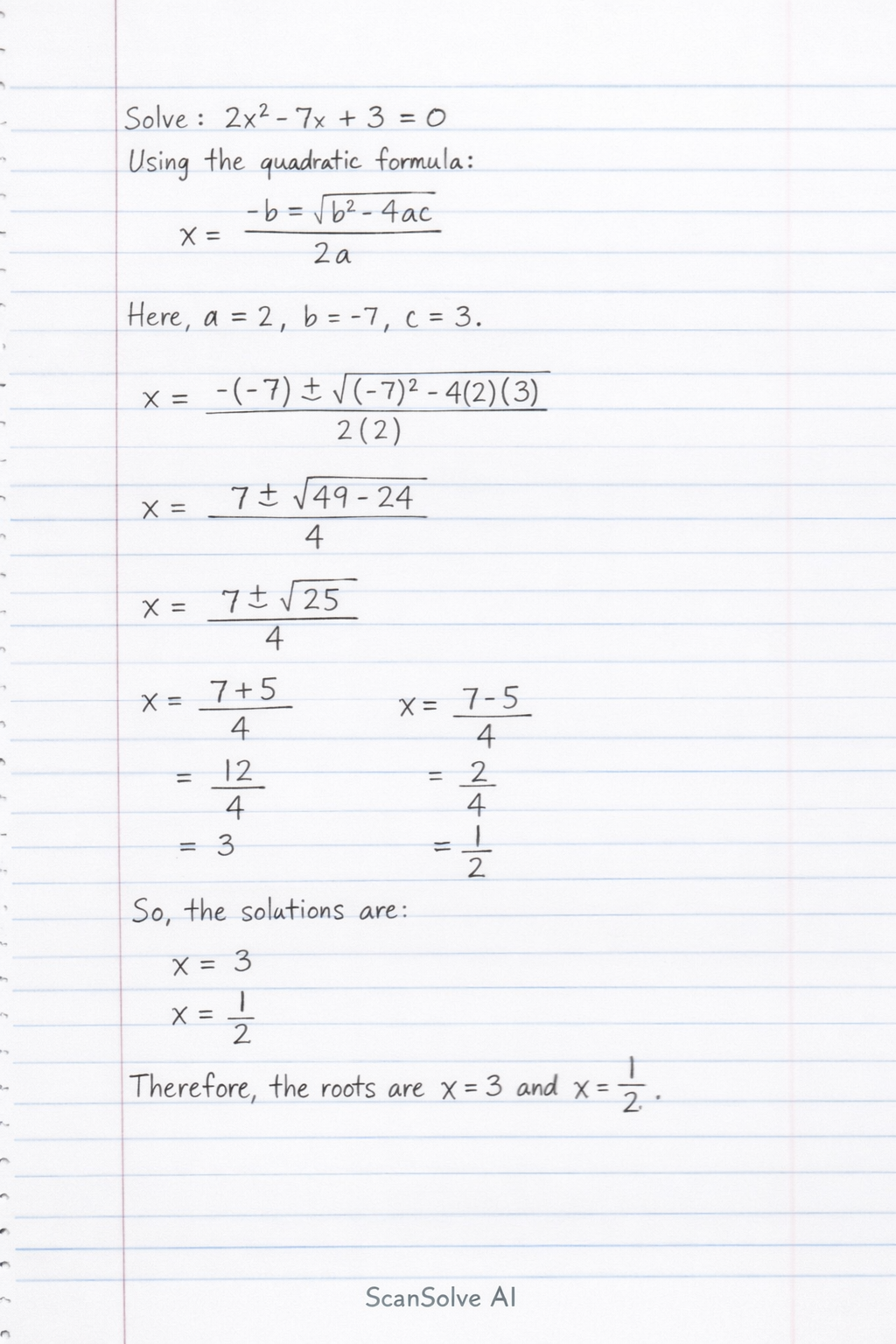 Handwritten step-by-step solution preview