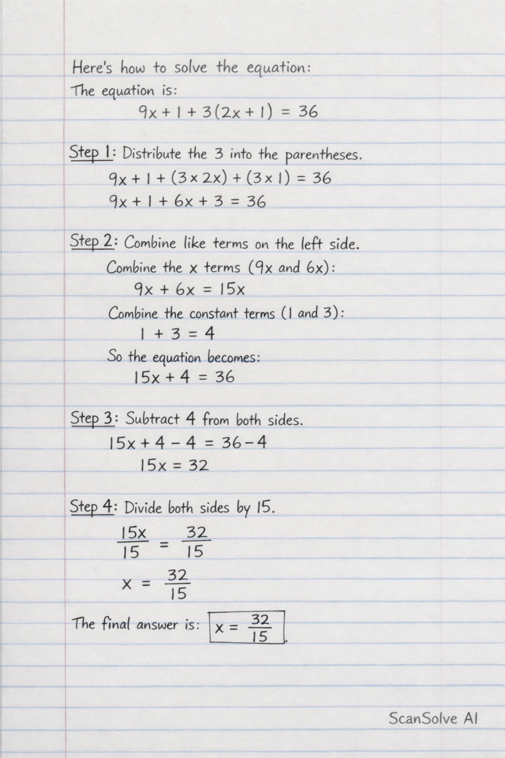 Handwritten step-by-step solution preview