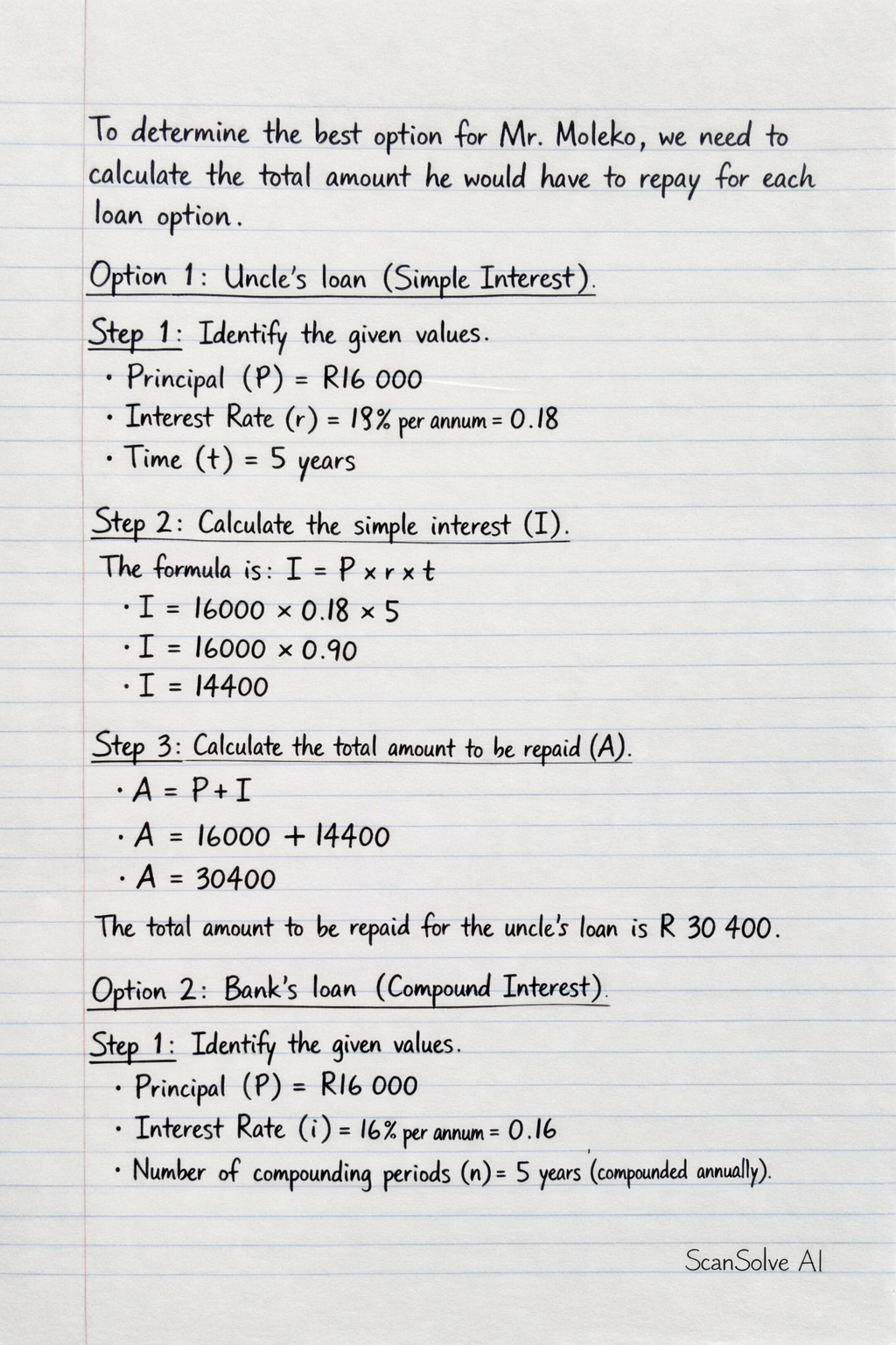 Handwritten step-by-step solution preview