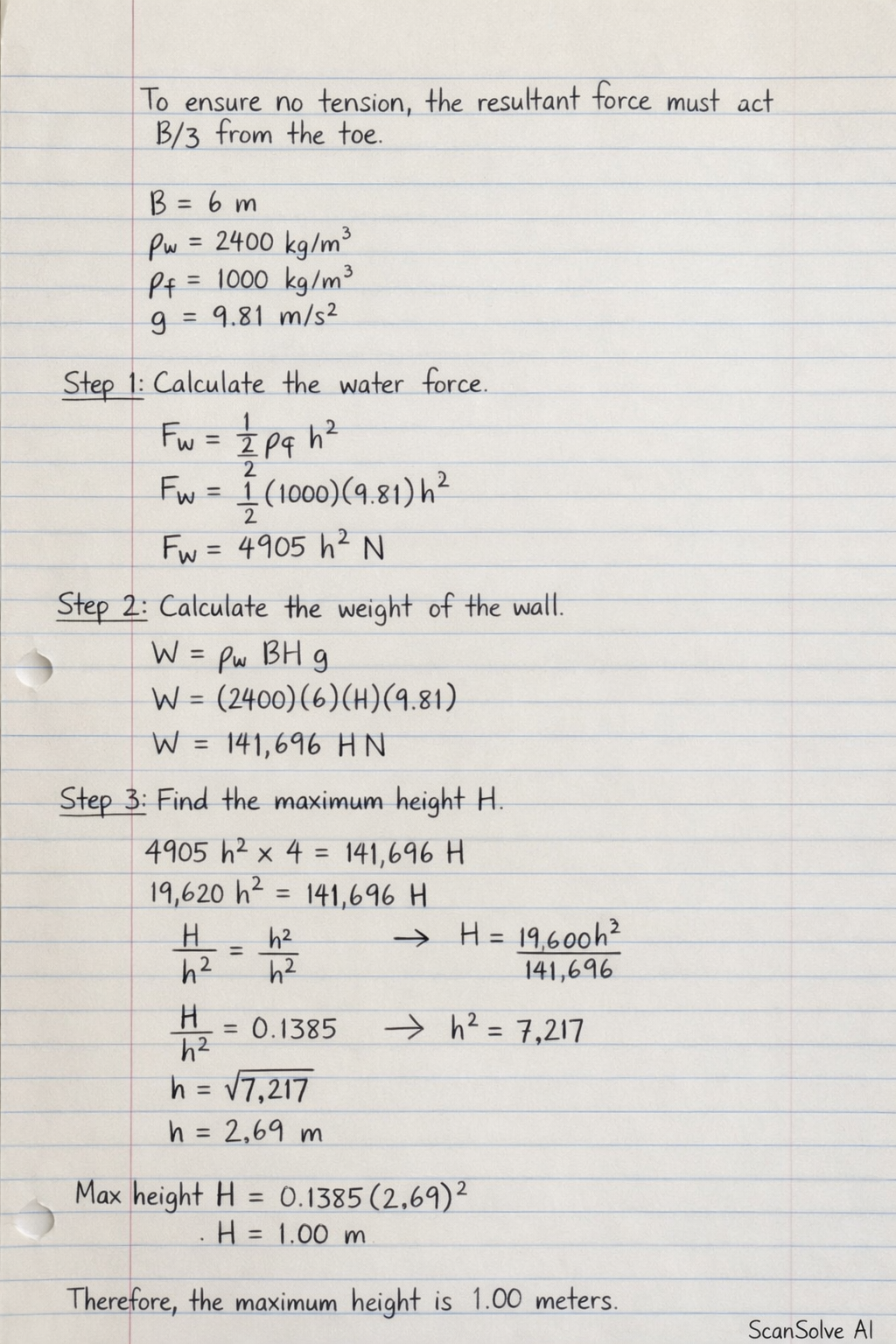 Handwritten step-by-step solution