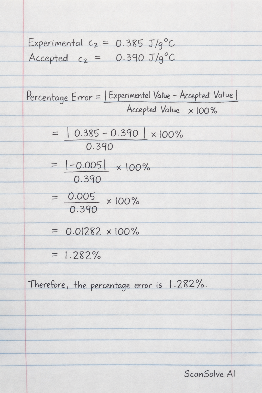 Handwritten step-by-step solution