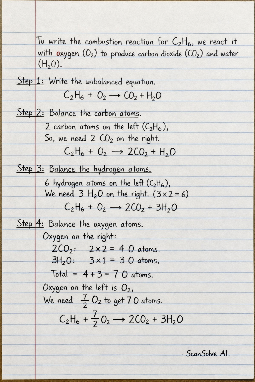 Handwritten step-by-step solution