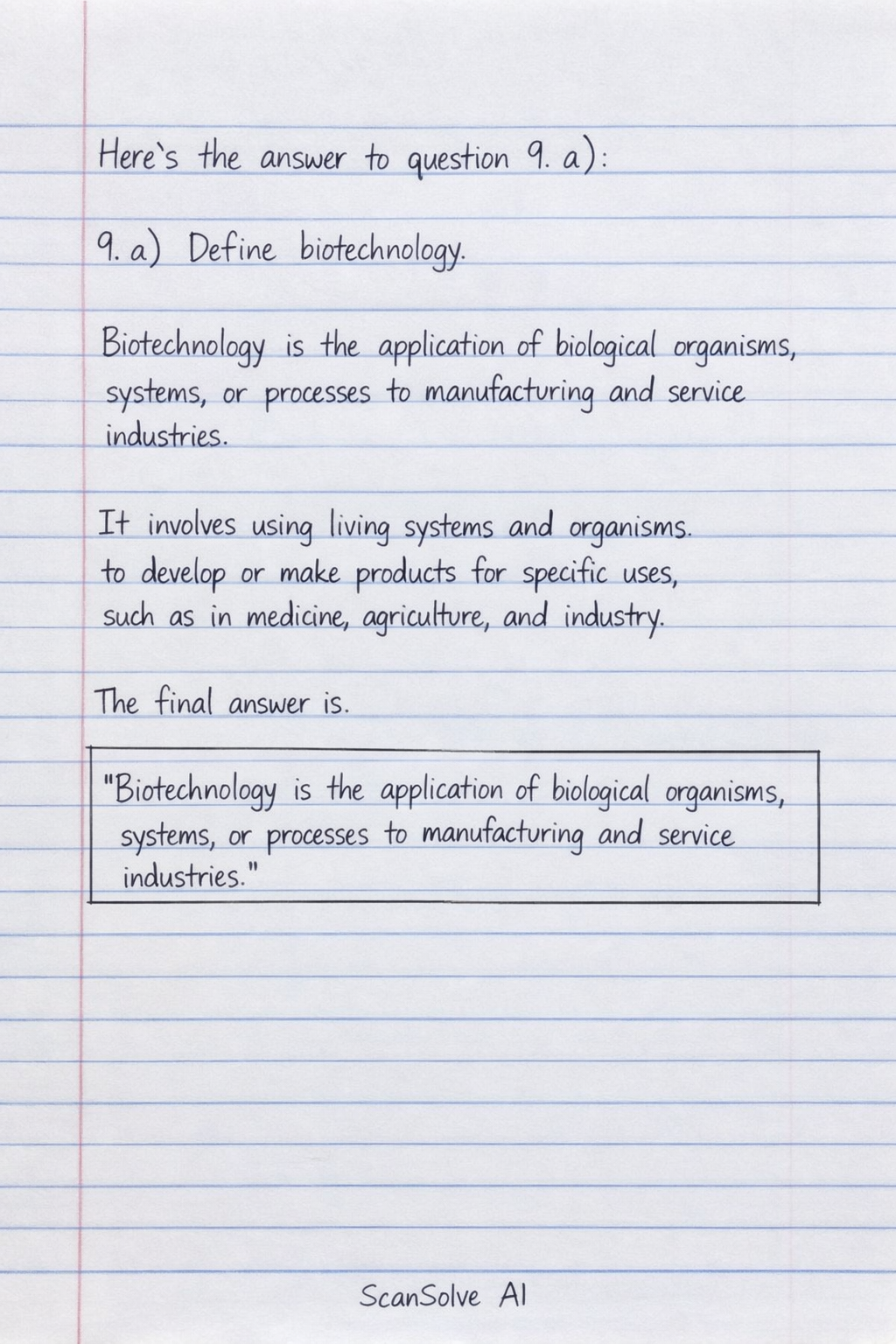 Handwritten step-by-step solution
