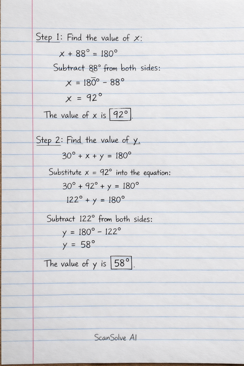 Handwritten step-by-step solution preview