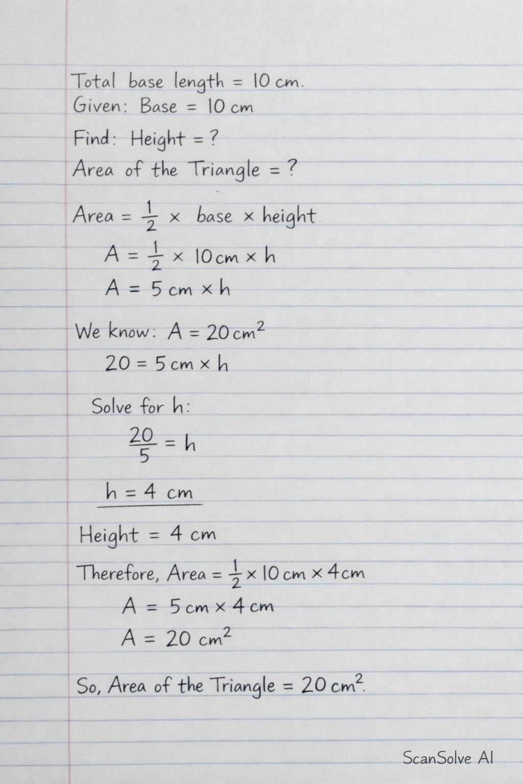 Handwritten step-by-step solution