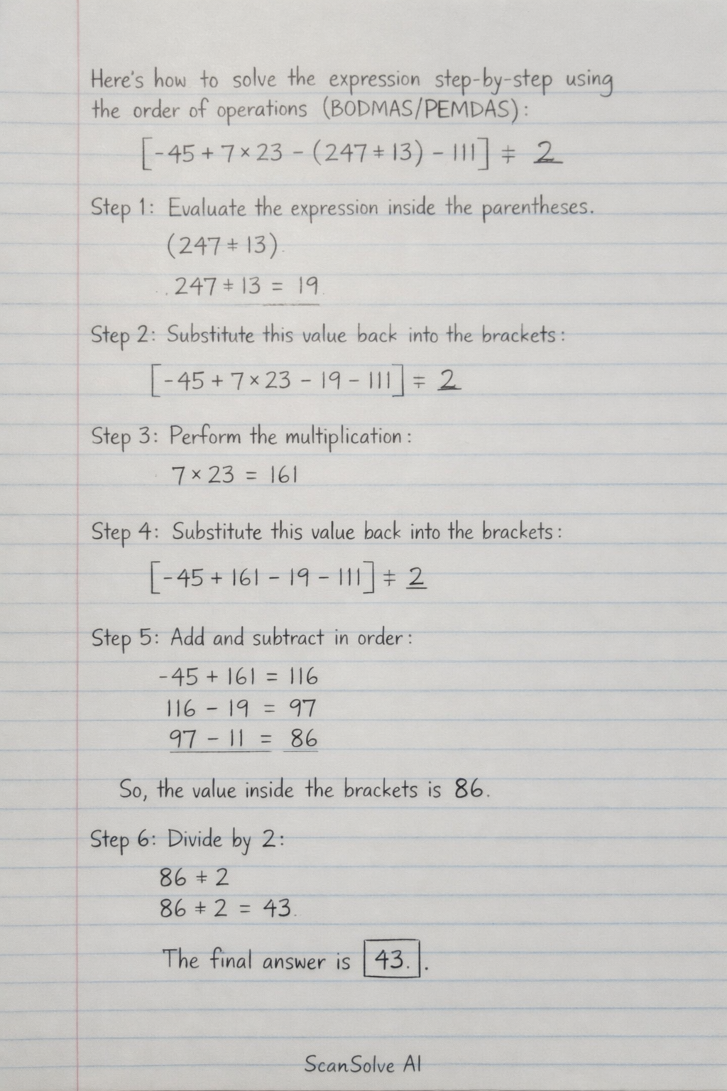 Handwritten step-by-step solution preview