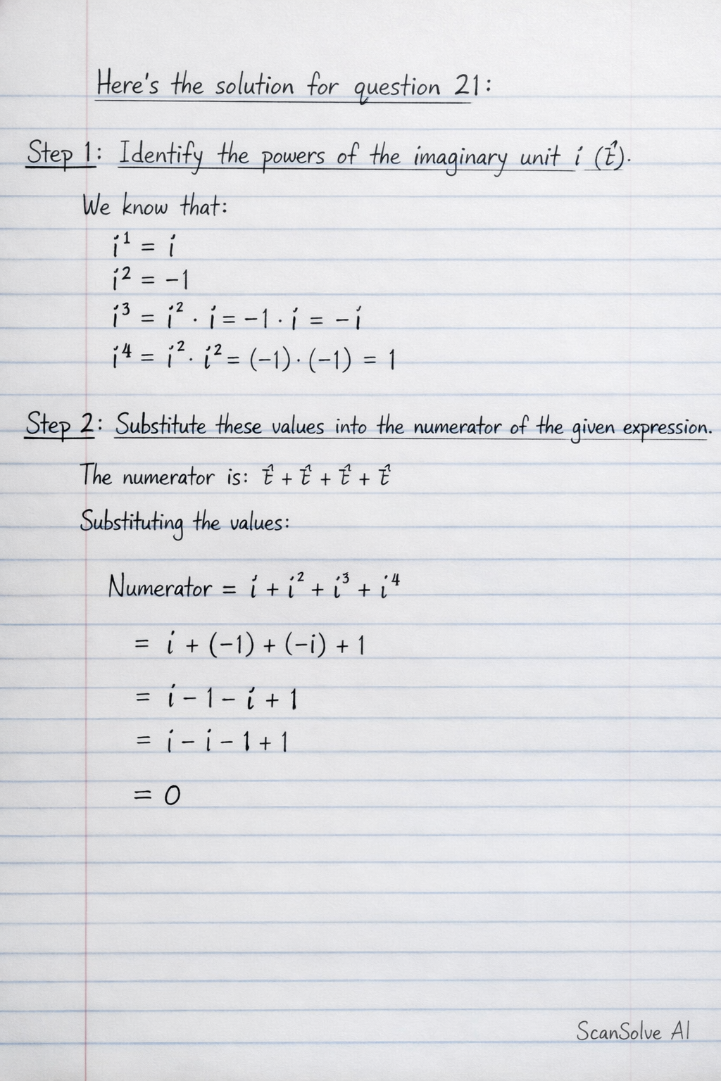 Handwritten step-by-step solution preview