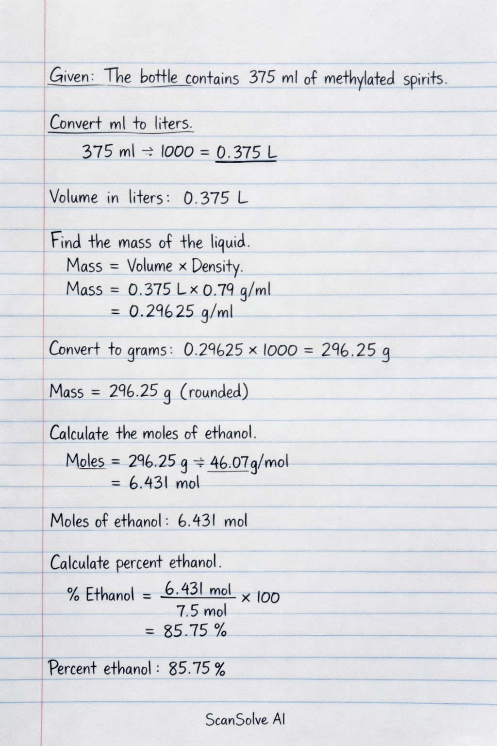 Handwritten step-by-step solution preview