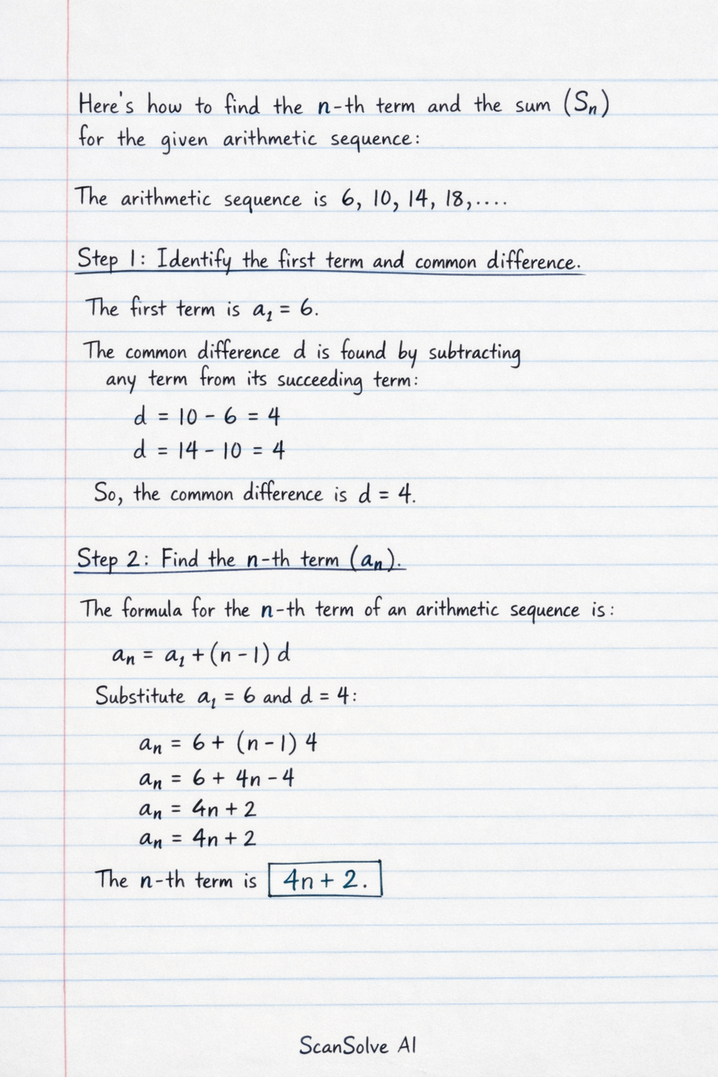 Handwritten step-by-step solution preview