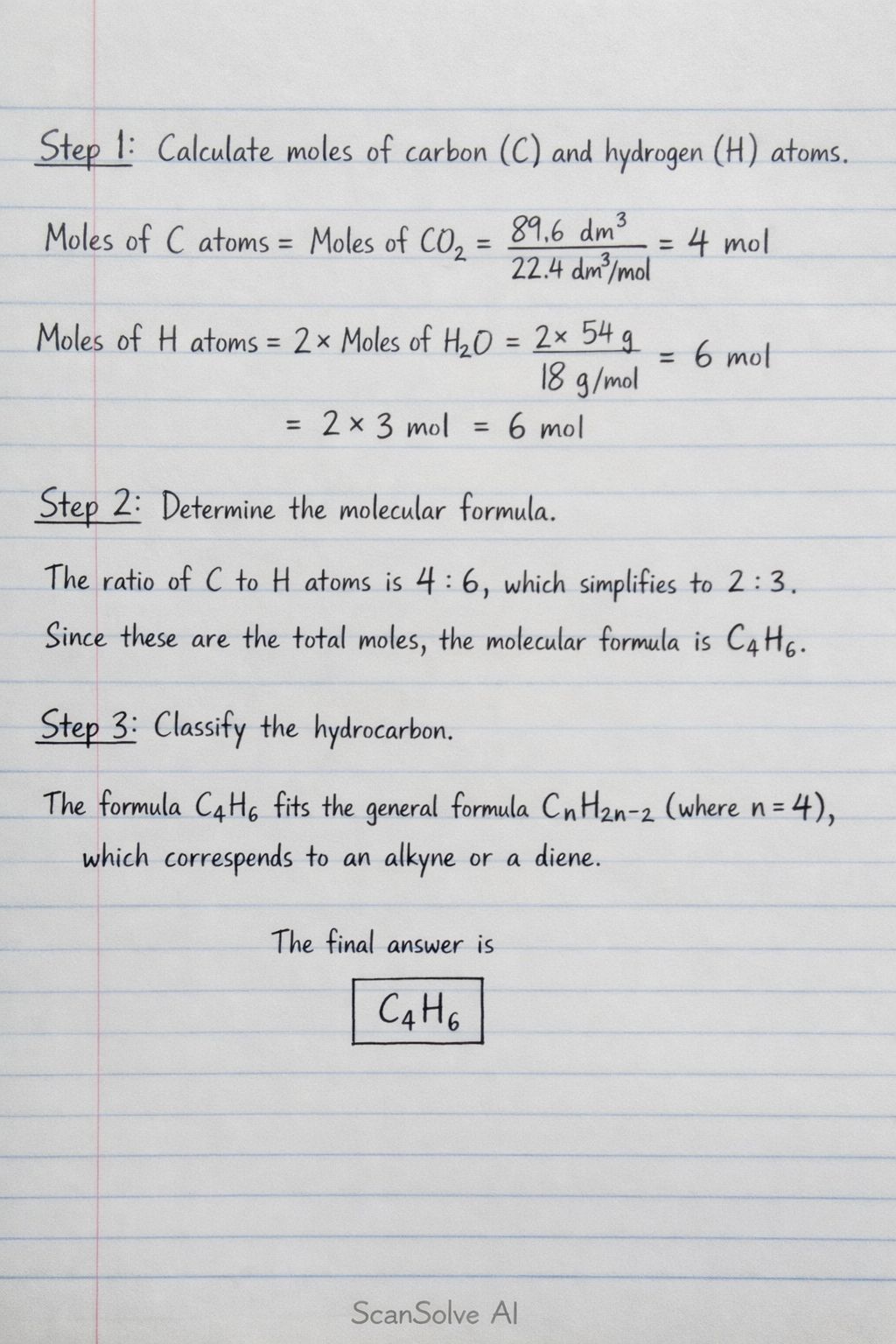 Handwritten step-by-step solution preview