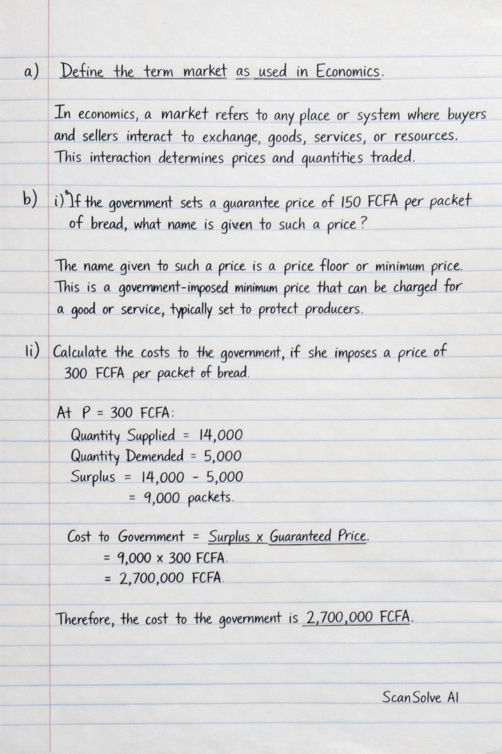 Handwritten step-by-step solution