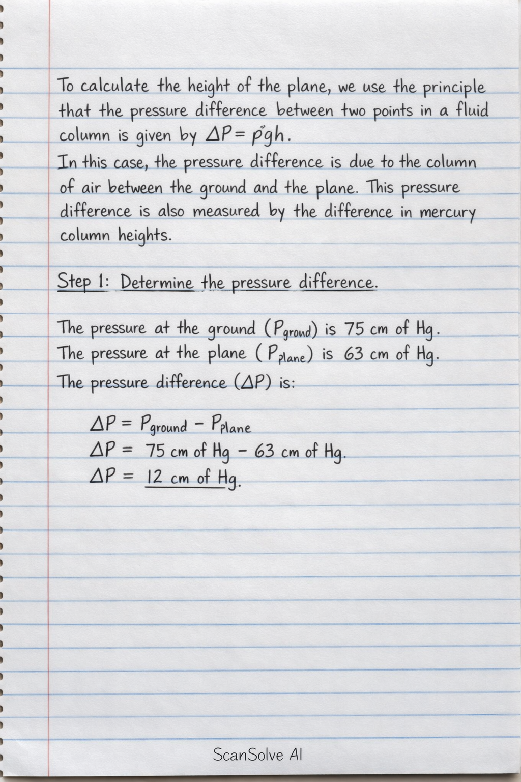 Handwritten step-by-step solution