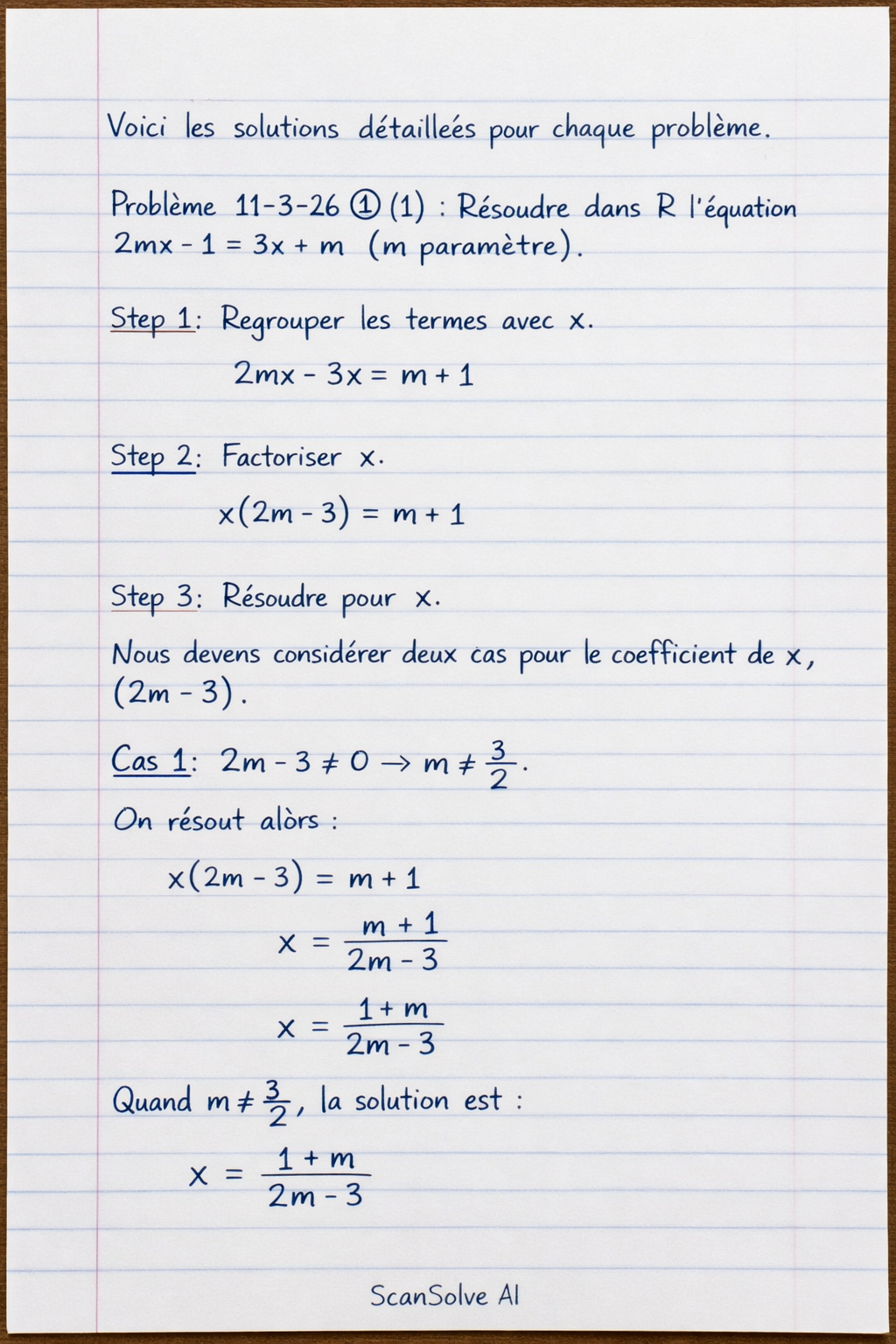 Handwritten step-by-step solution