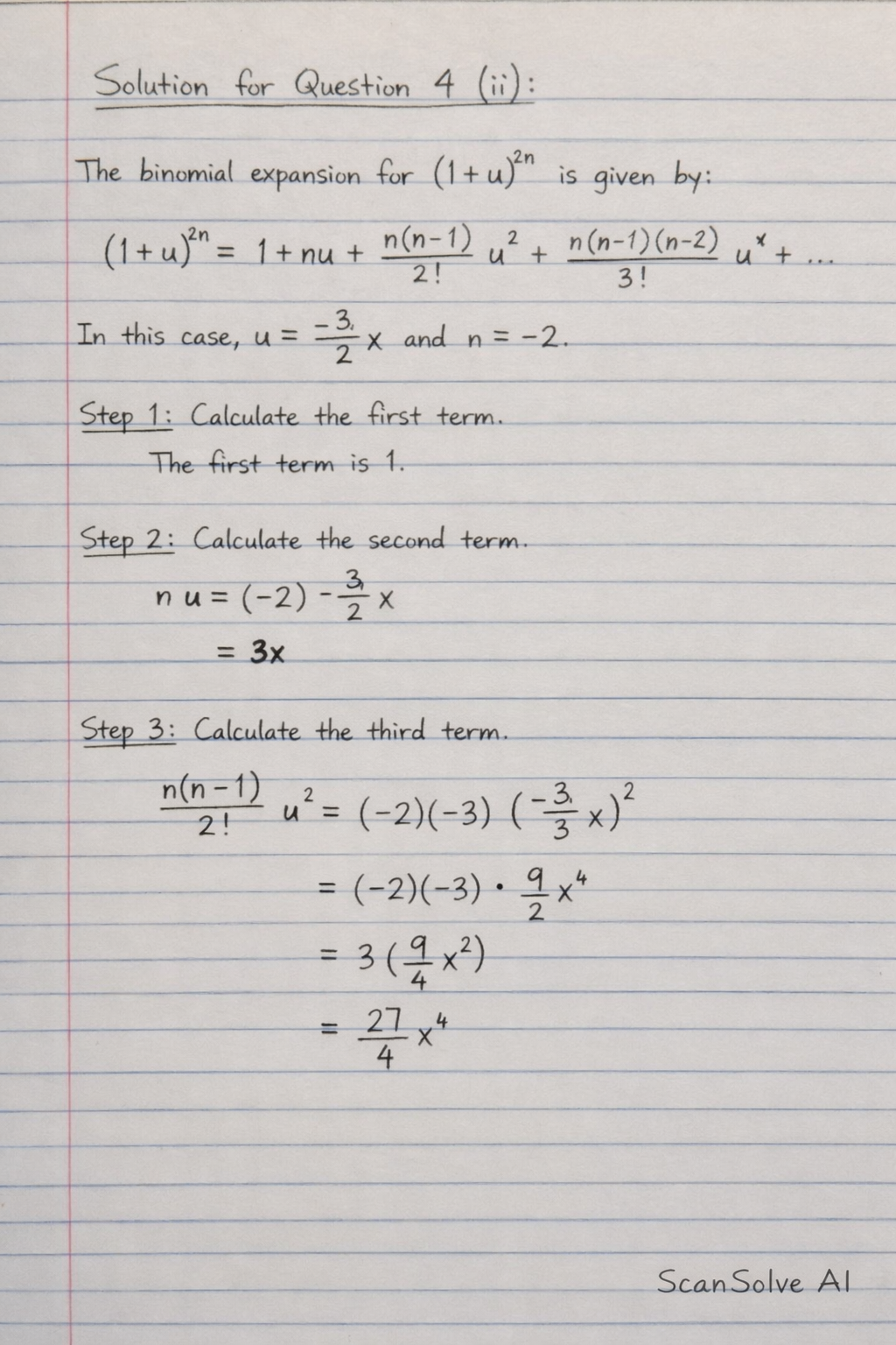 Handwritten step-by-step solution preview