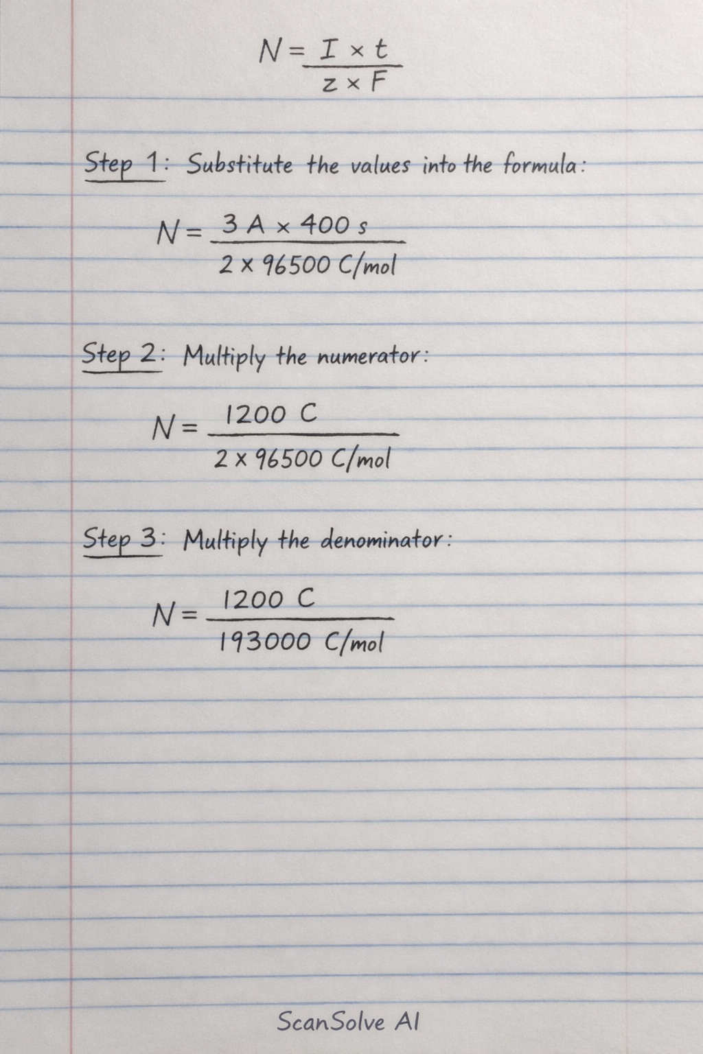 Handwritten step-by-step solution preview