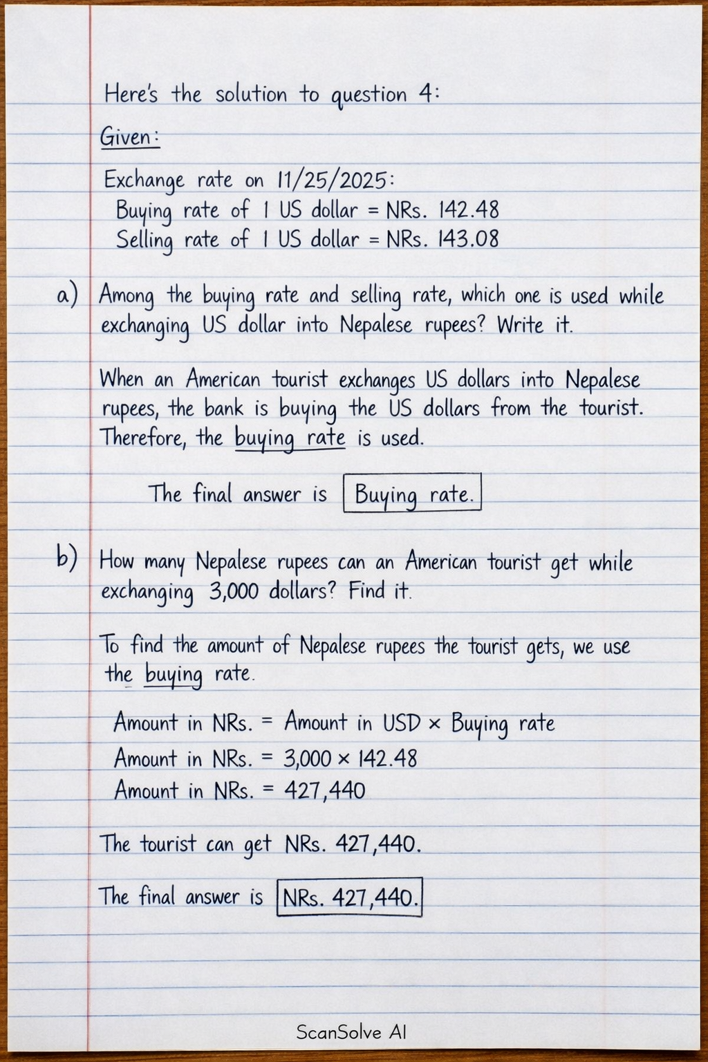 Handwritten step-by-step solution