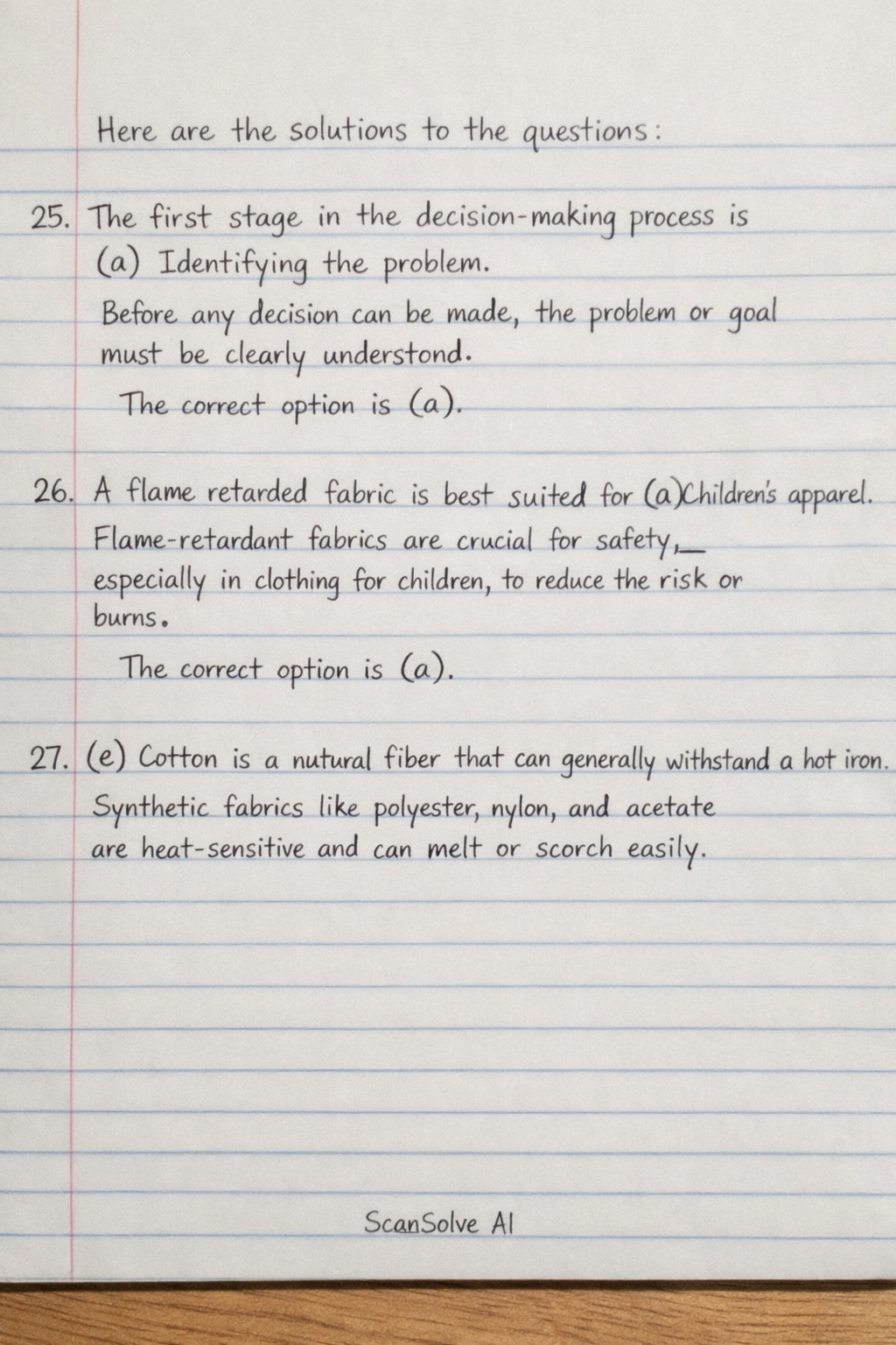 Handwritten step-by-step solution