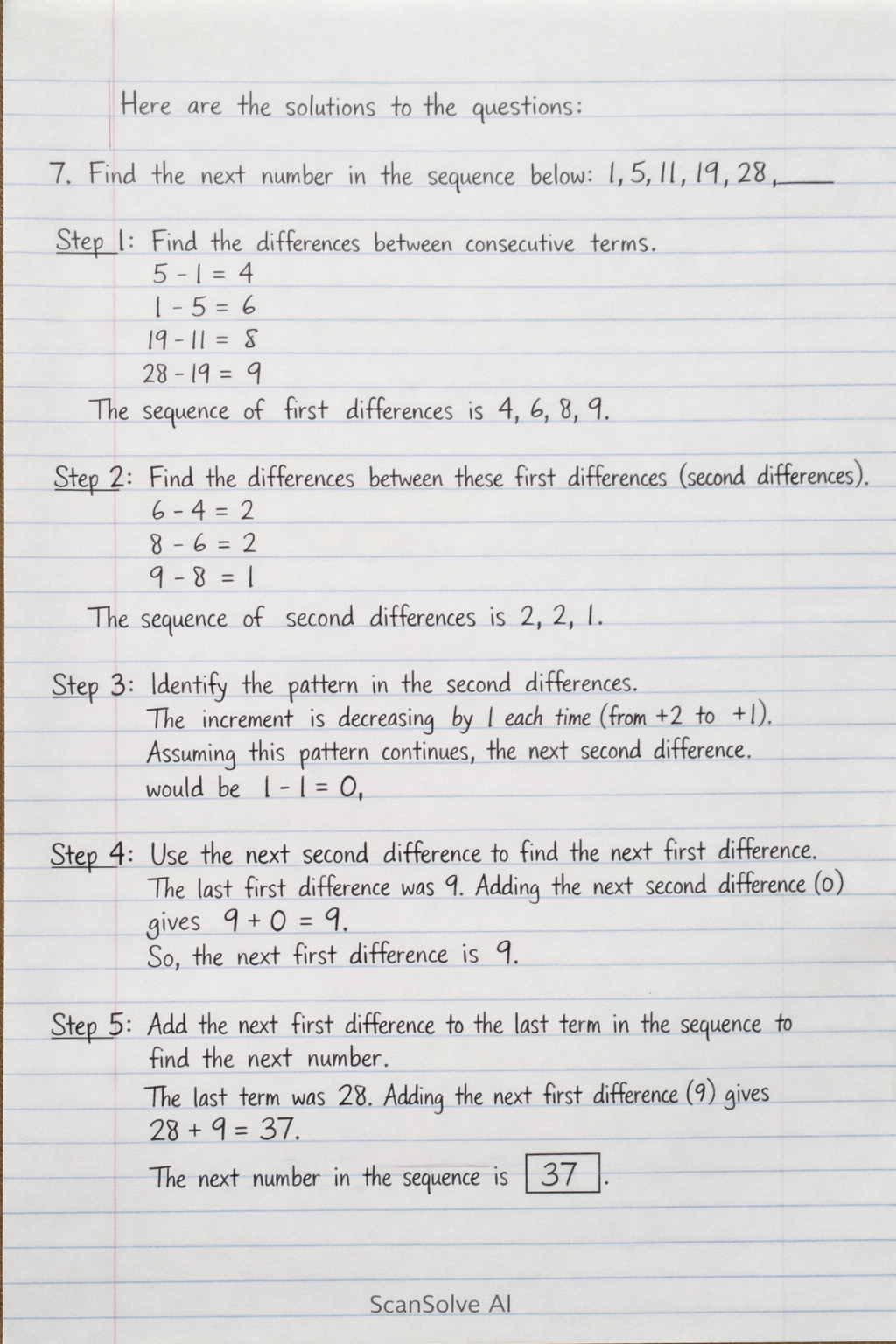Handwritten step-by-step solution preview