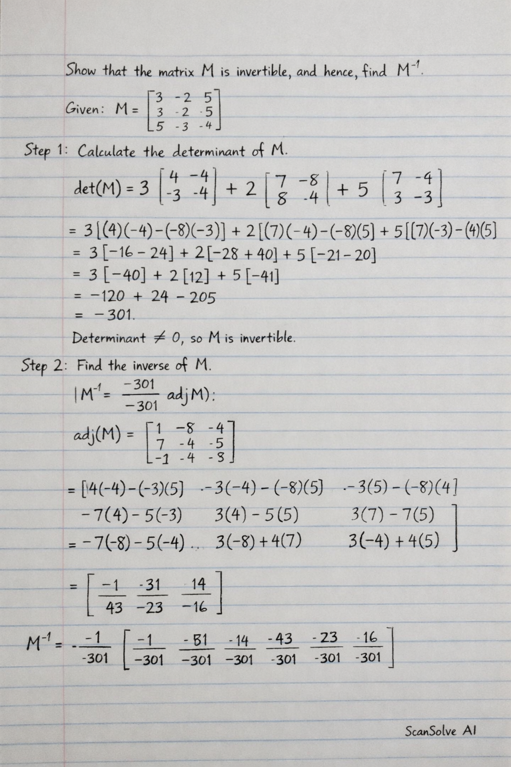 Handwritten step-by-step solution preview