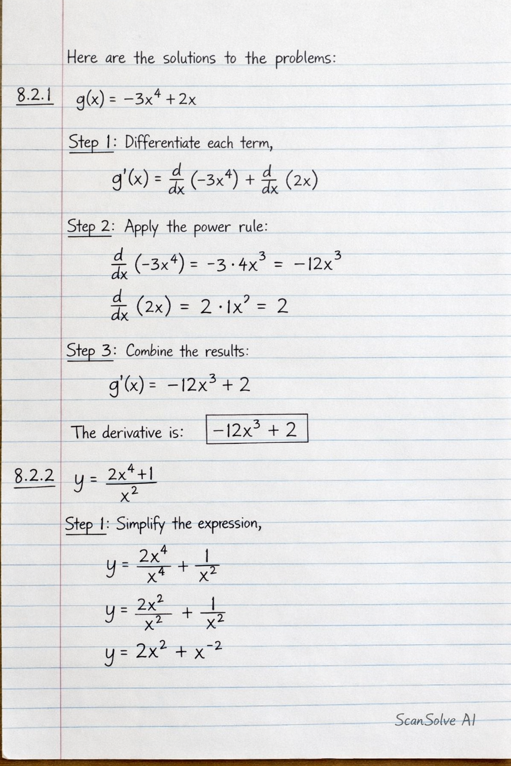 Handwritten step-by-step solution preview