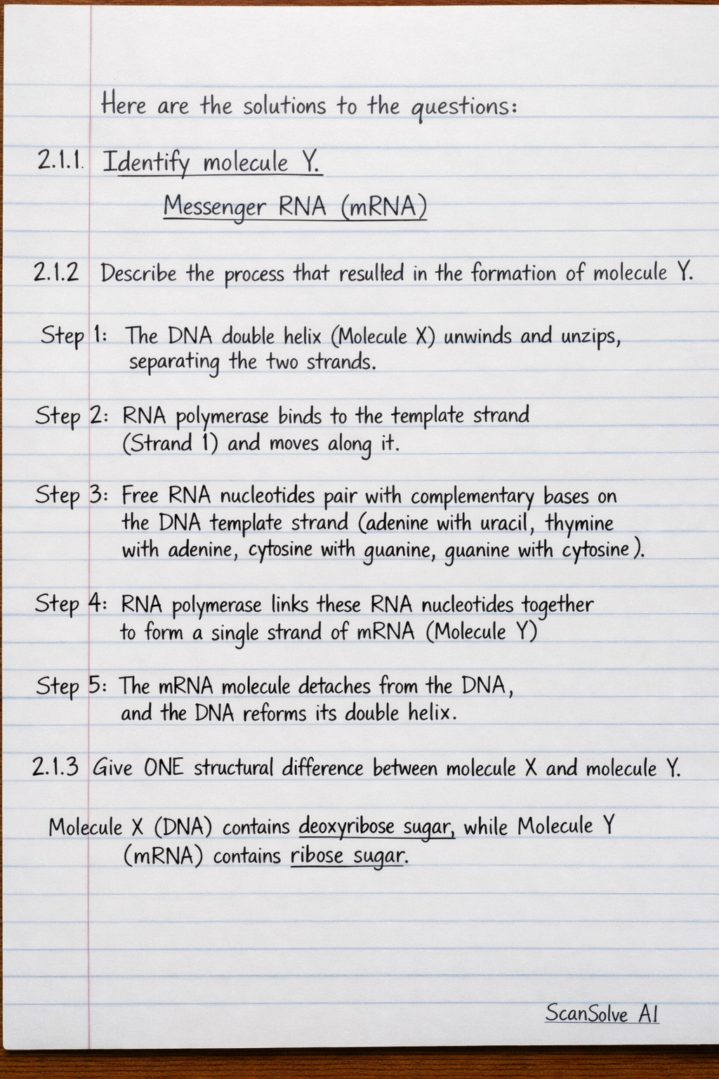 Handwritten step-by-step solution